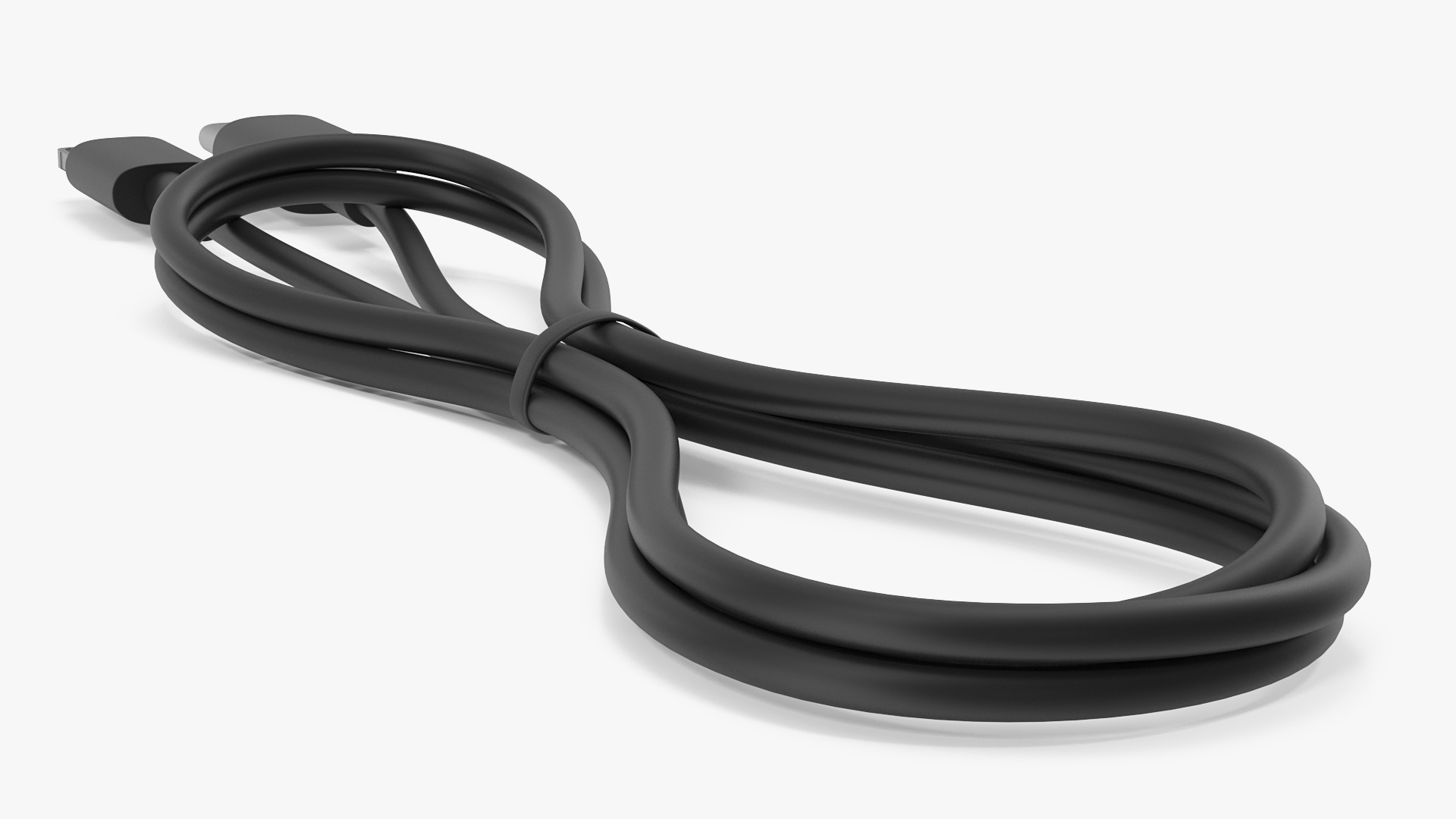 3D model USB Type-C to Lightning Cable Black