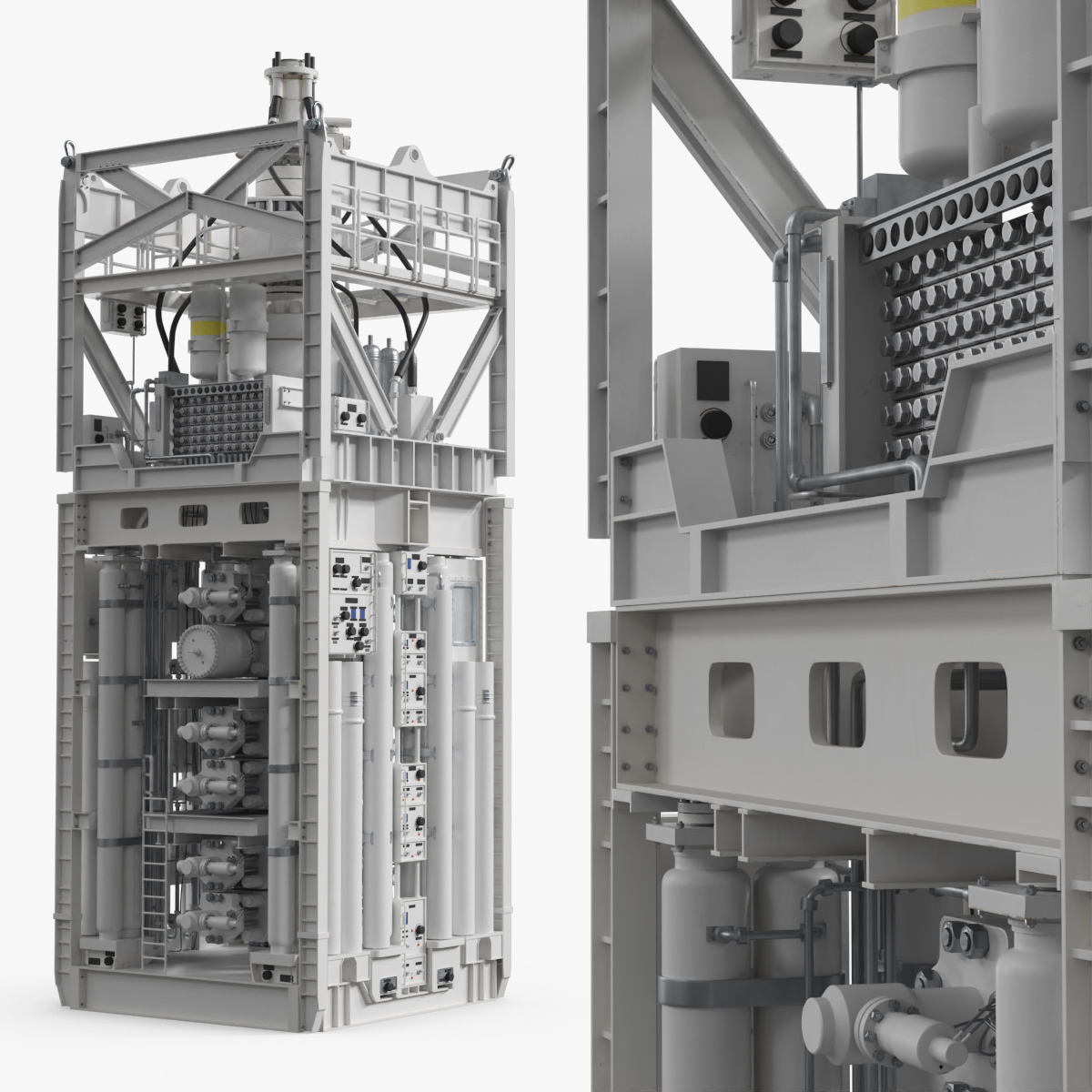 Deepwater Wellhead Preventer Unit White 3D model preview