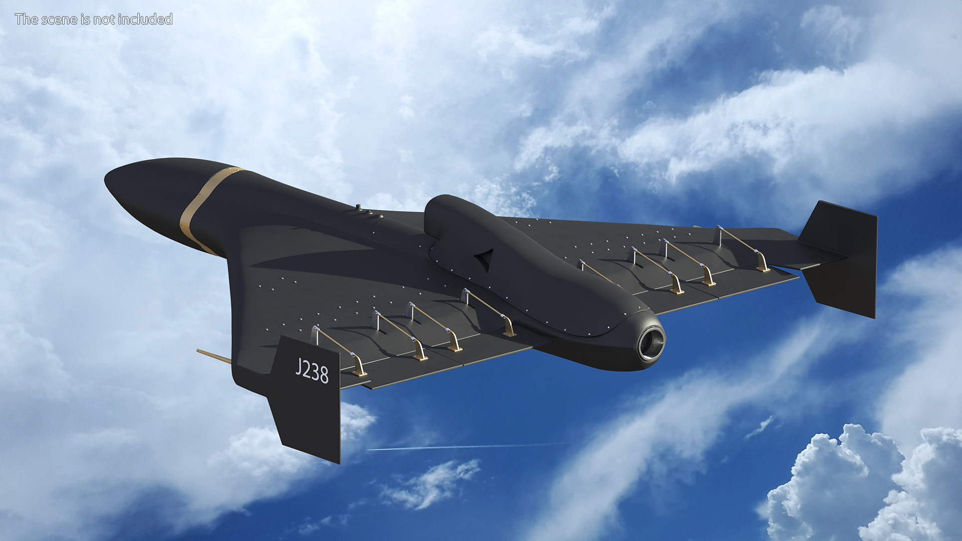 3D Shahed 238 Kamikaze Drone Black
