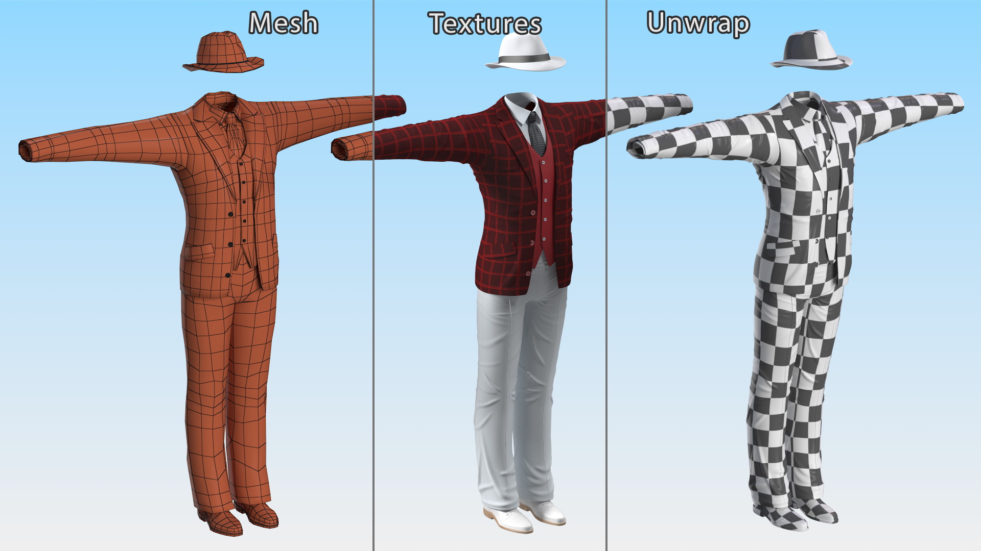 Formal Wear for Elderly Man 3D
