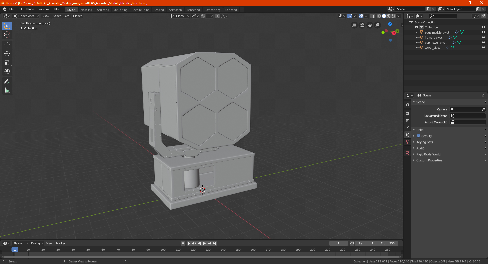 3D model BCAS Acoustic Module