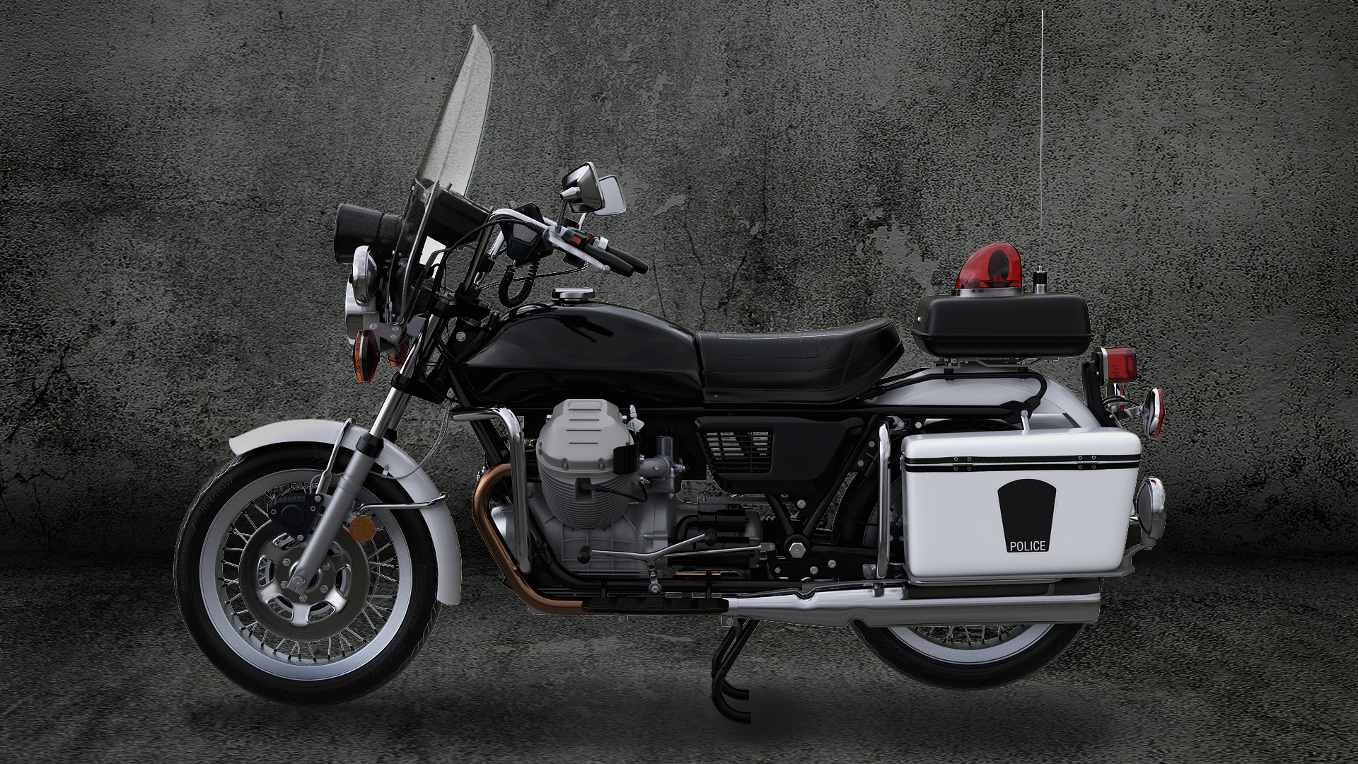 3D Classic Police Bike Rigged