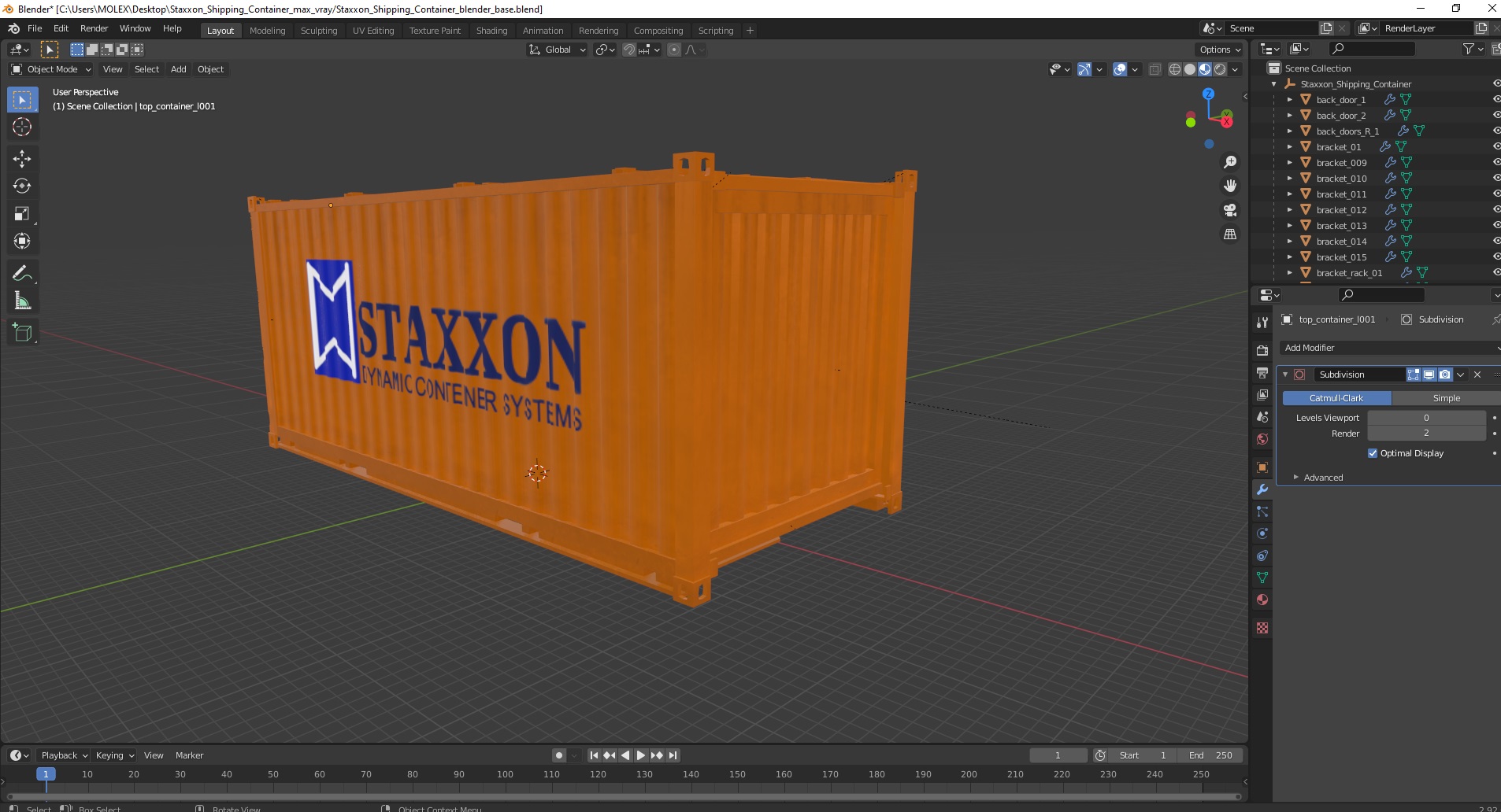 3D Staxxon Shipping Container