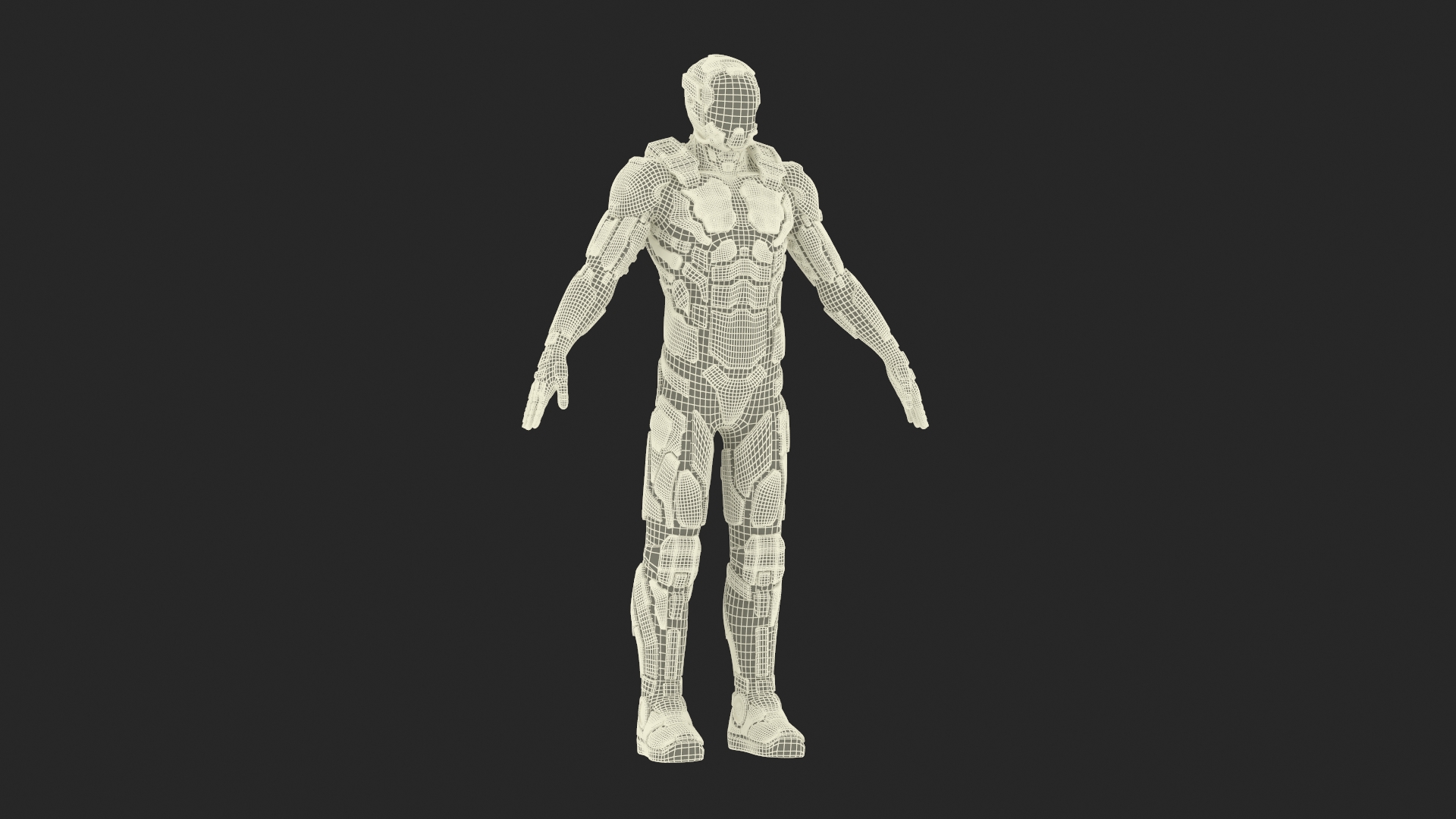 Futuristic Armored Cyborg Yellow 3D