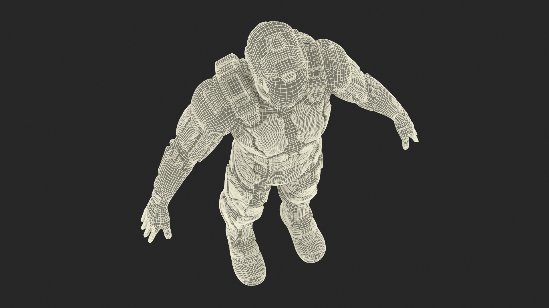 Futuristic Armored Cyborg Yellow 3D
