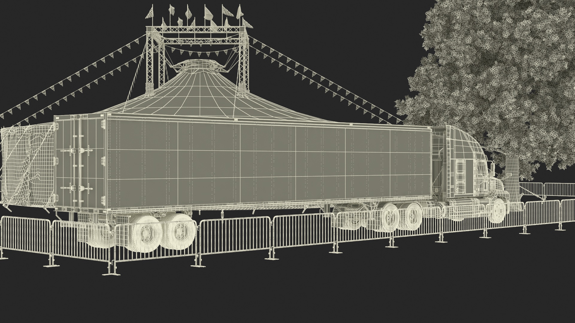 3D Circus Tent with Accessories model