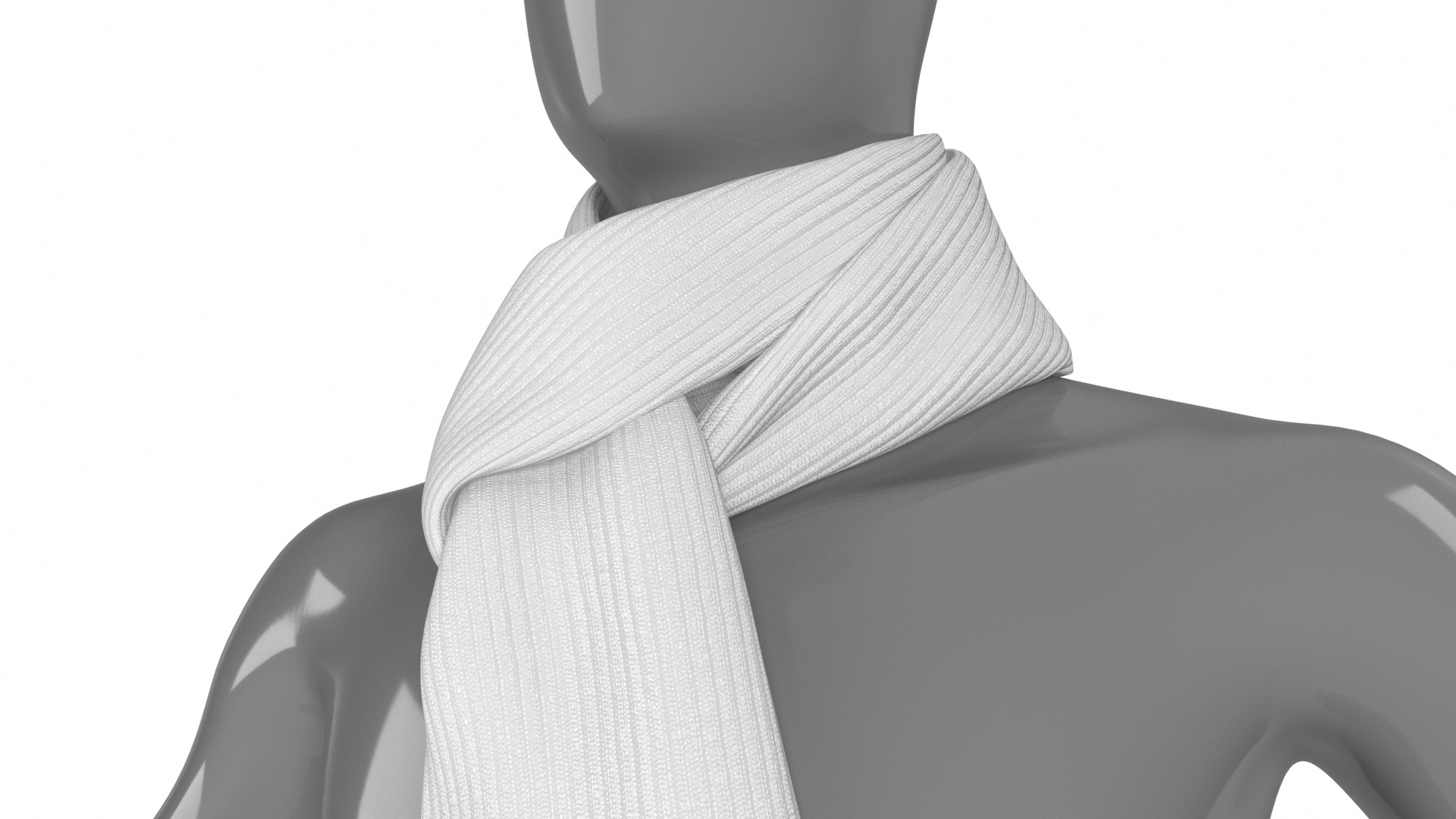 Beige Scarf Slip Knot Style 3D