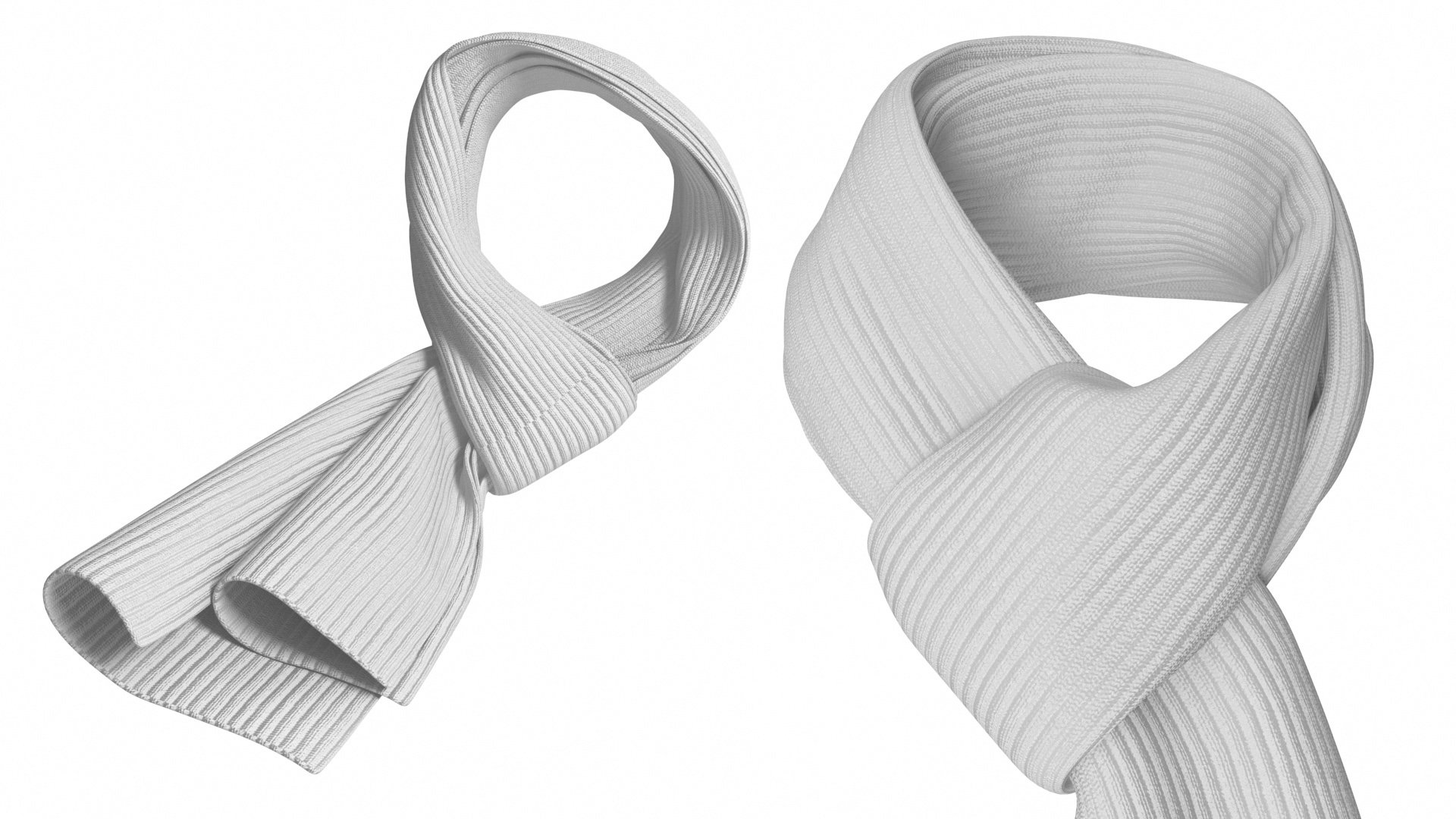 Beige Scarf Slip Knot Style 3D