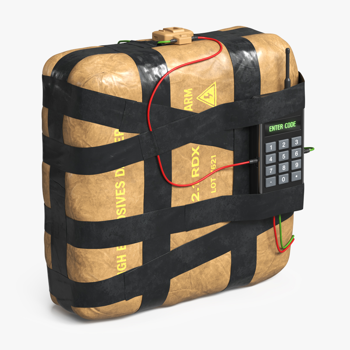 C4 Explosive Package with Remote Keypad