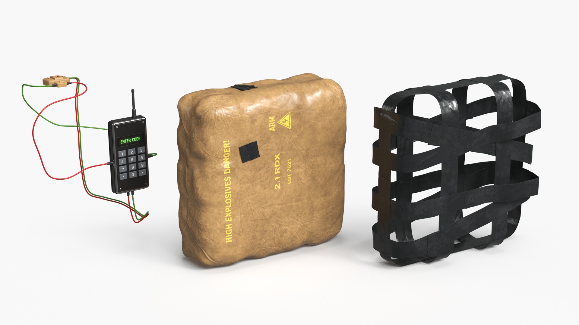 C4 Explosive Package with Remote Keypad, view 3