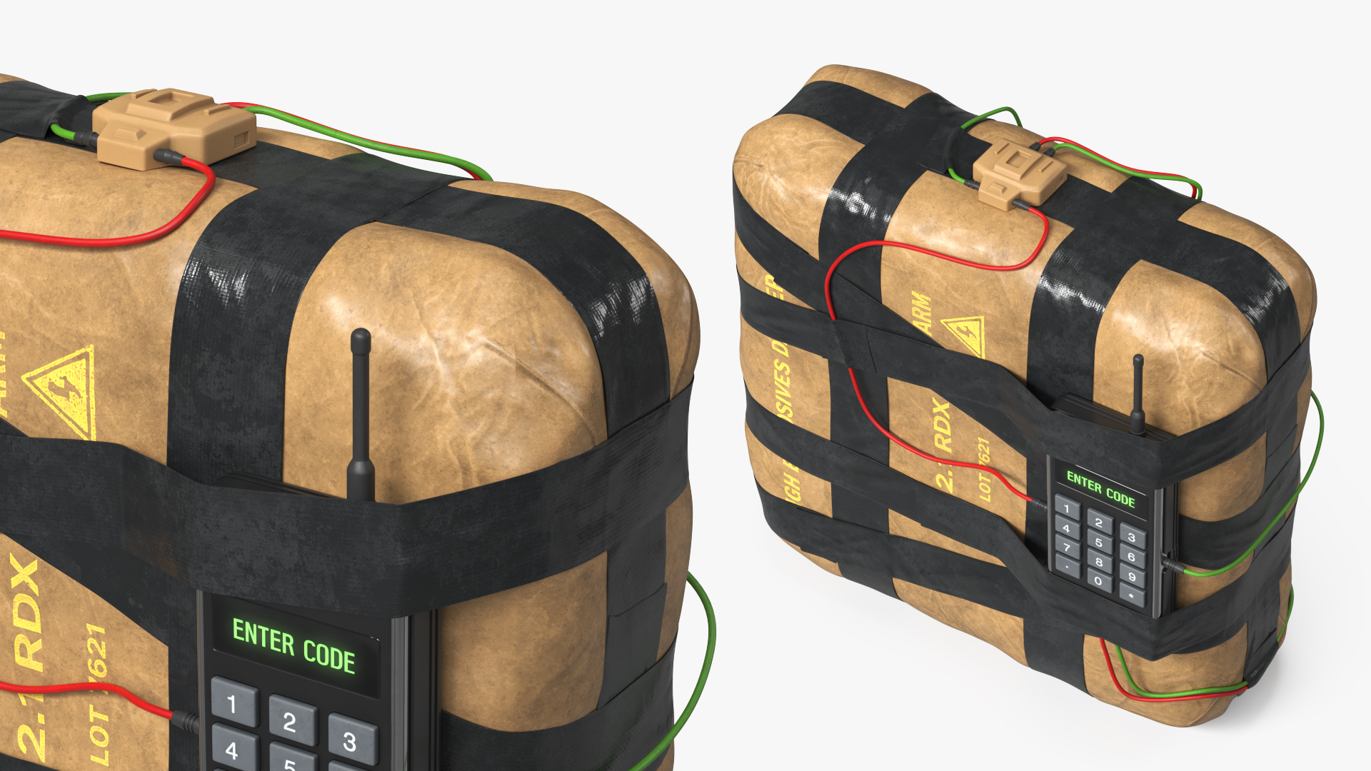 C4 Explosive Package with Remote Keypad