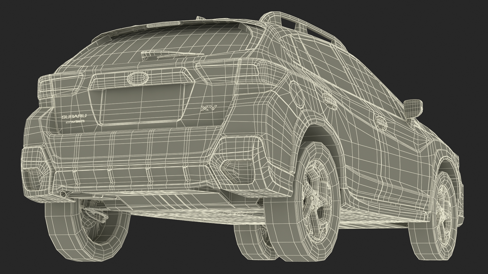 3D model 2020 Subaru XV CUV Simple Interior Black
