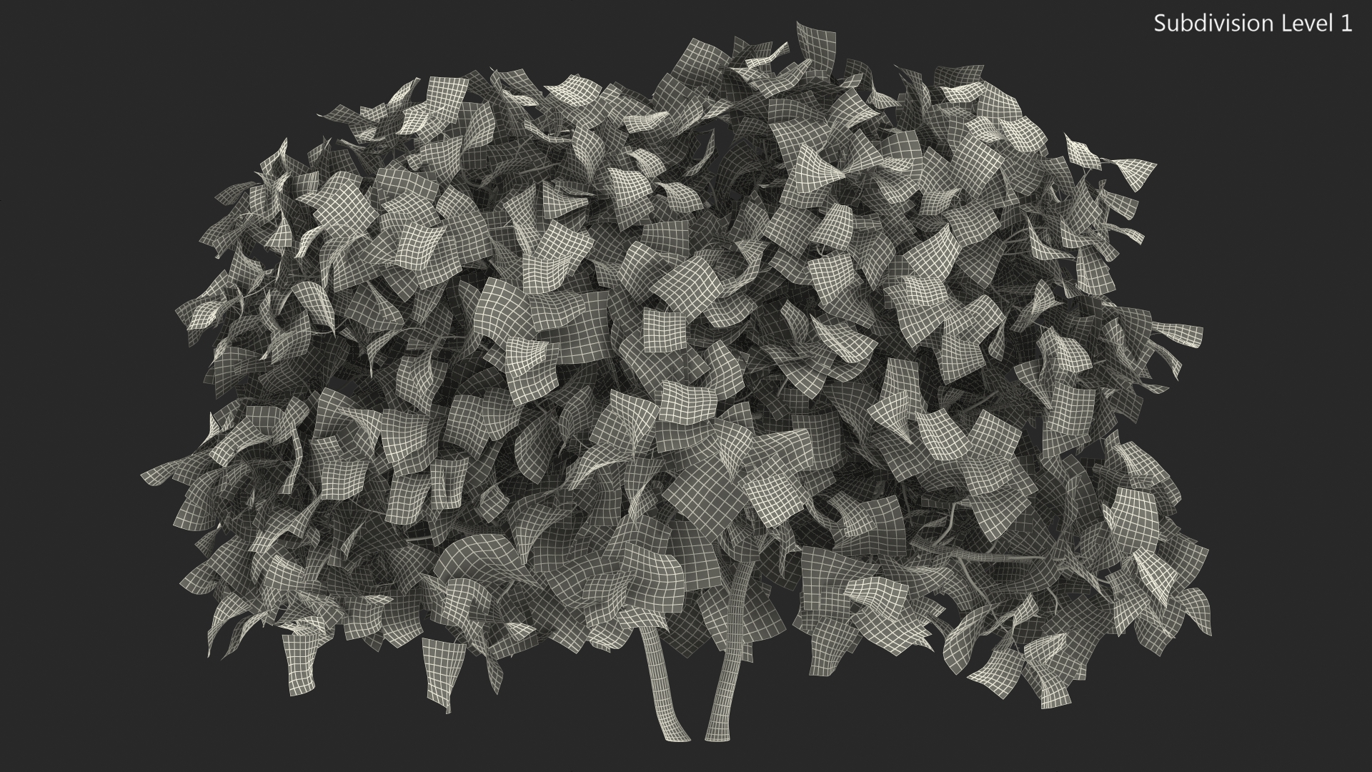 3D Autumn Fig Tree Two Trunks