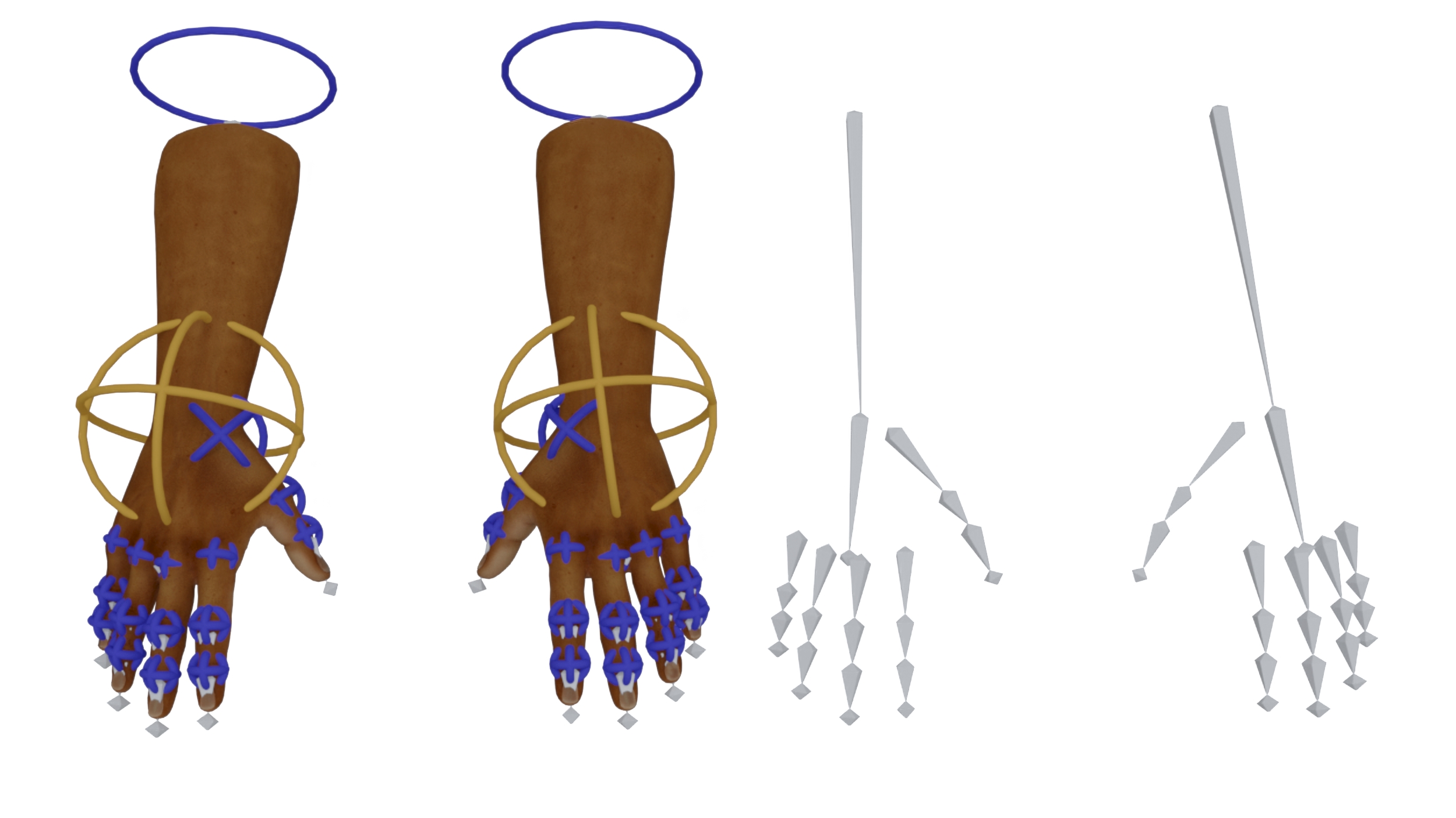 3D African Man Hands Rigged for Maya model