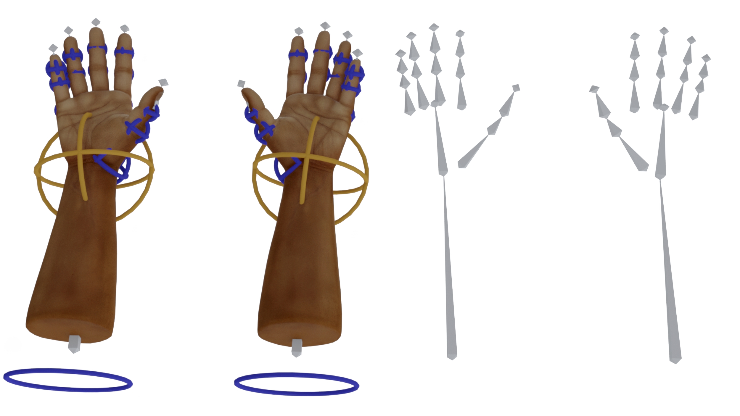 3D African Man Hands Rigged for Maya model
