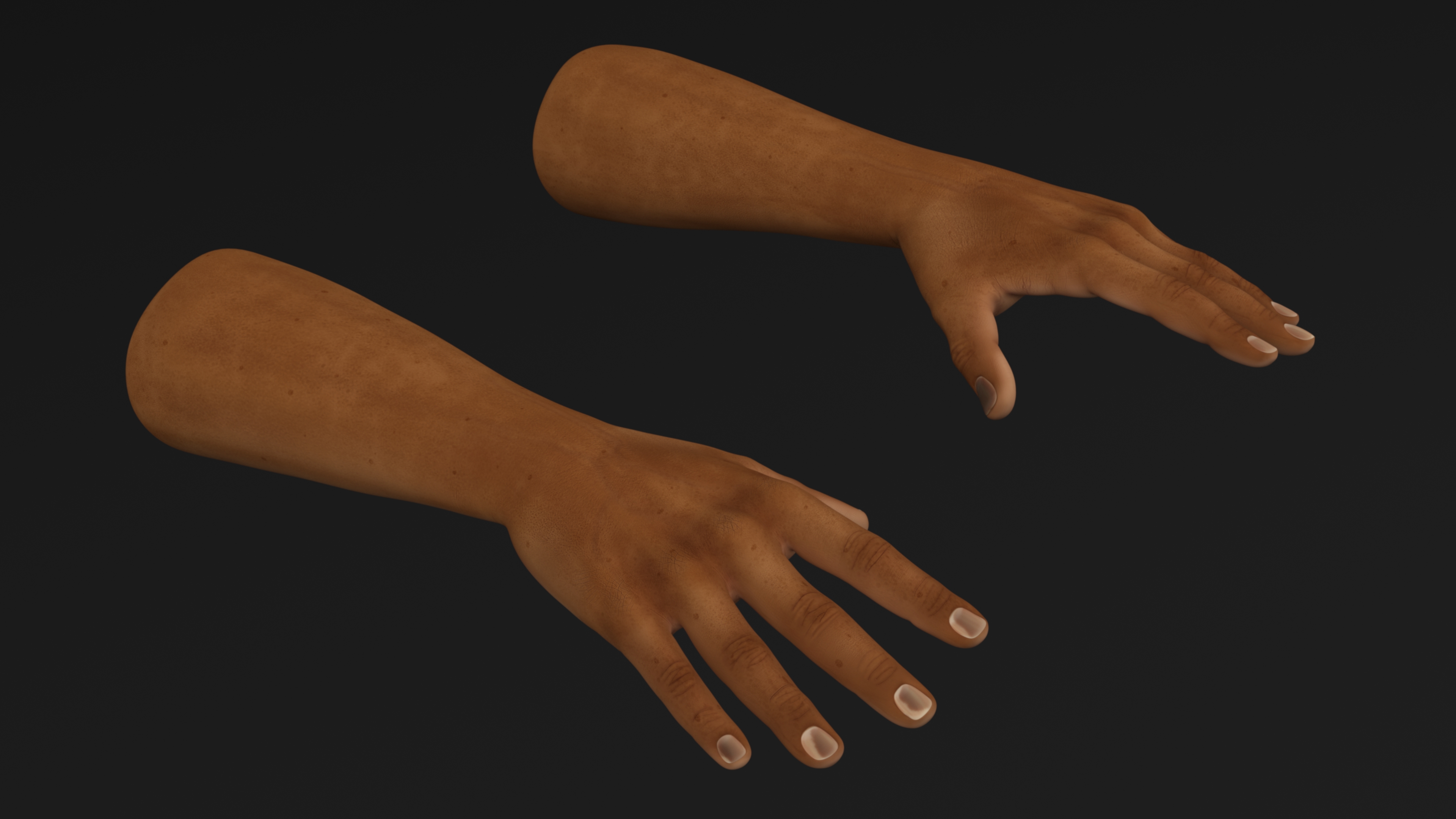 3D African Man Hands Rigged for Maya model