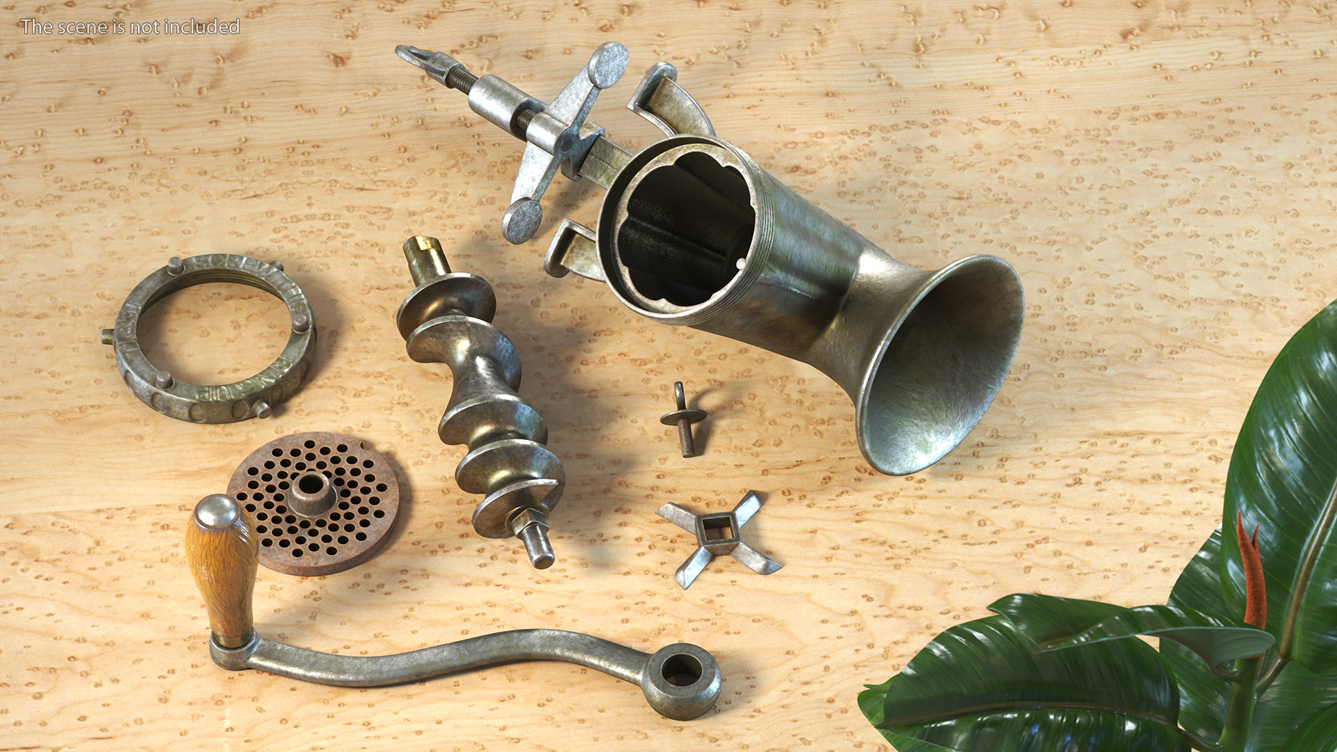 3D Antique Meat Grinder Disassembled model