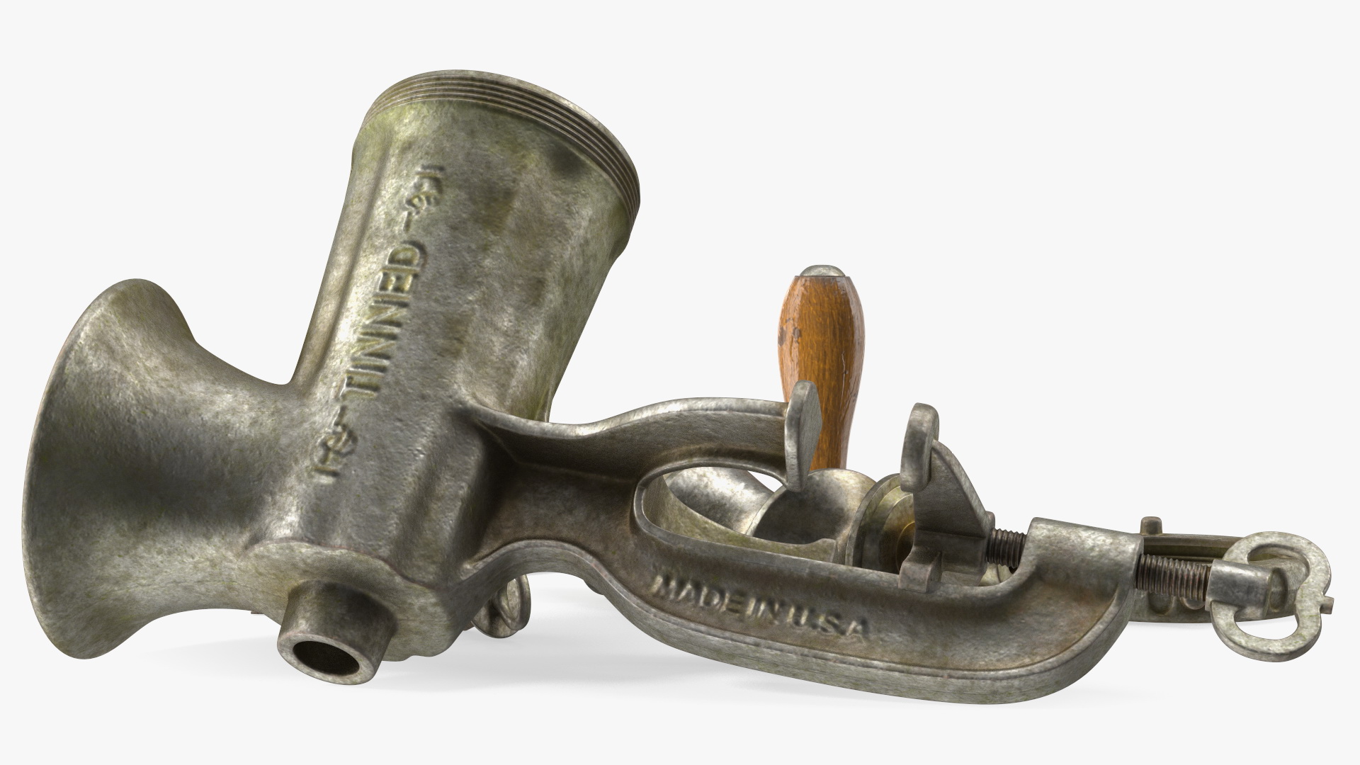 3D Antique Meat Grinder Disassembled model