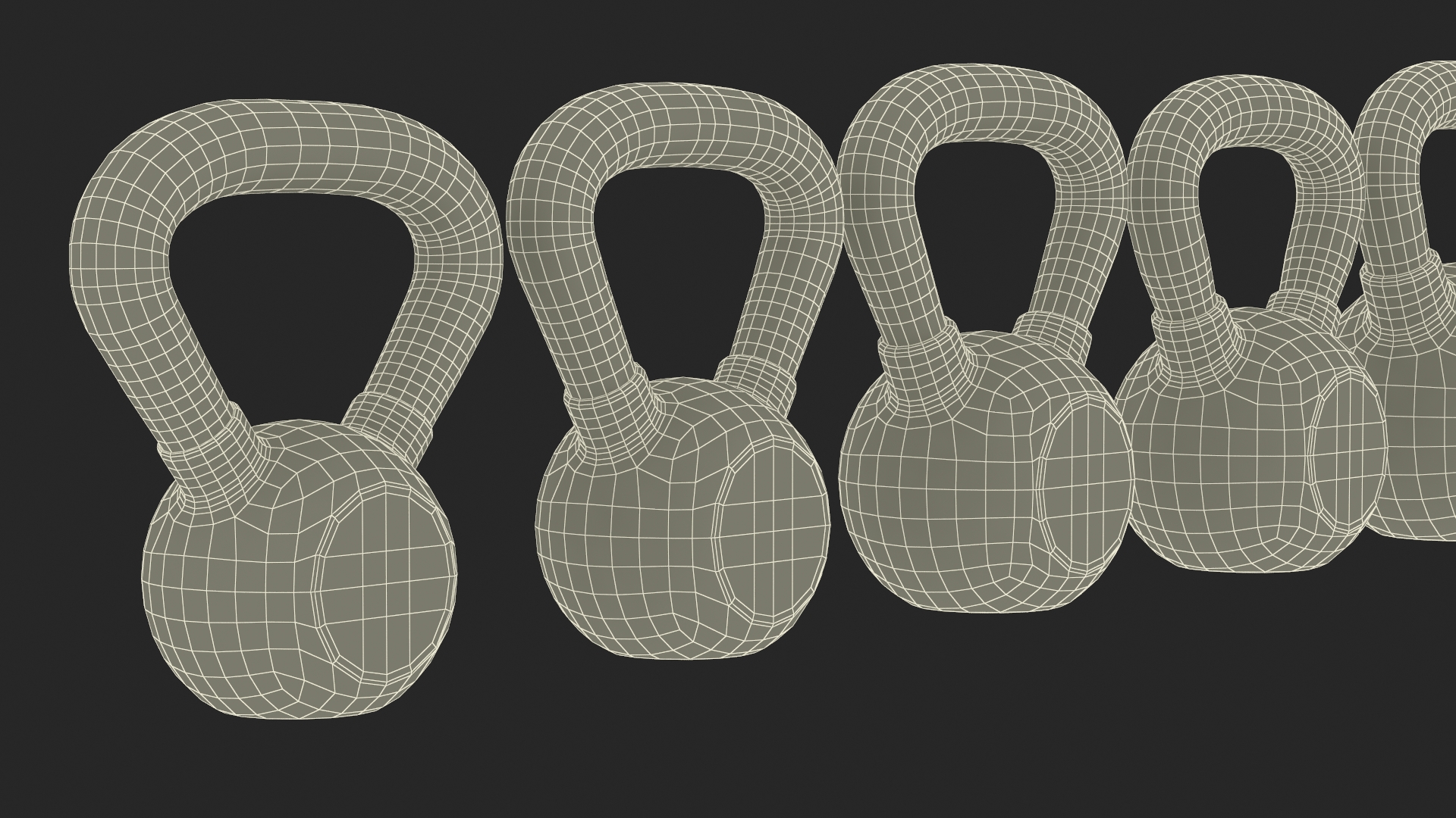 Vinyl Coated Kettlebell Weights Set 8-32kg 3D