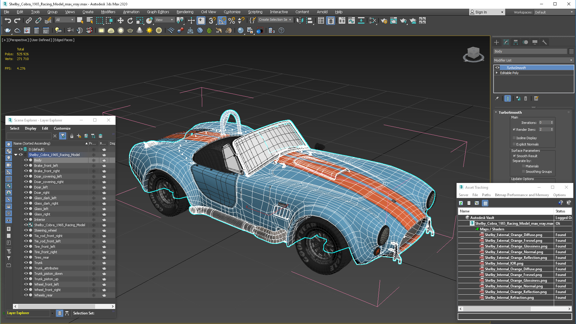 3D model Shelby Cobra 1965 Racing Model