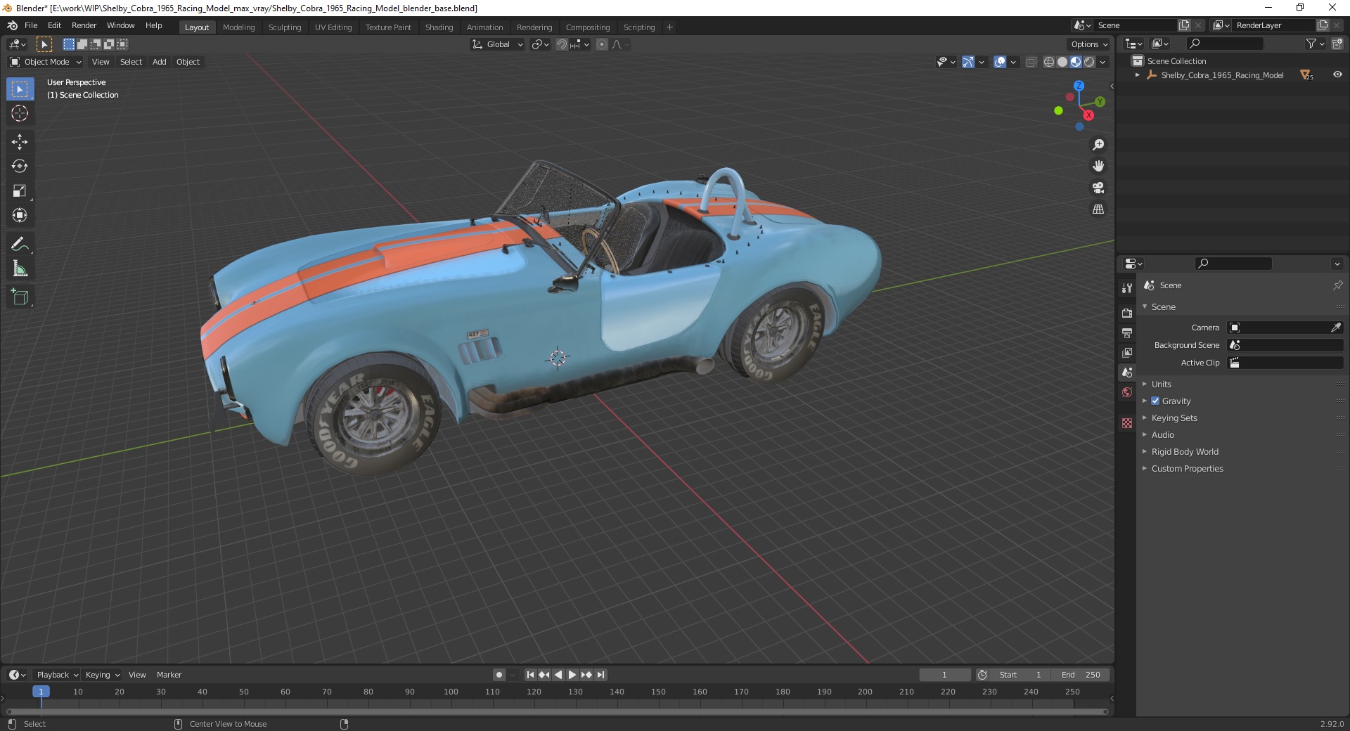 3D model Shelby Cobra 1965 Racing Model