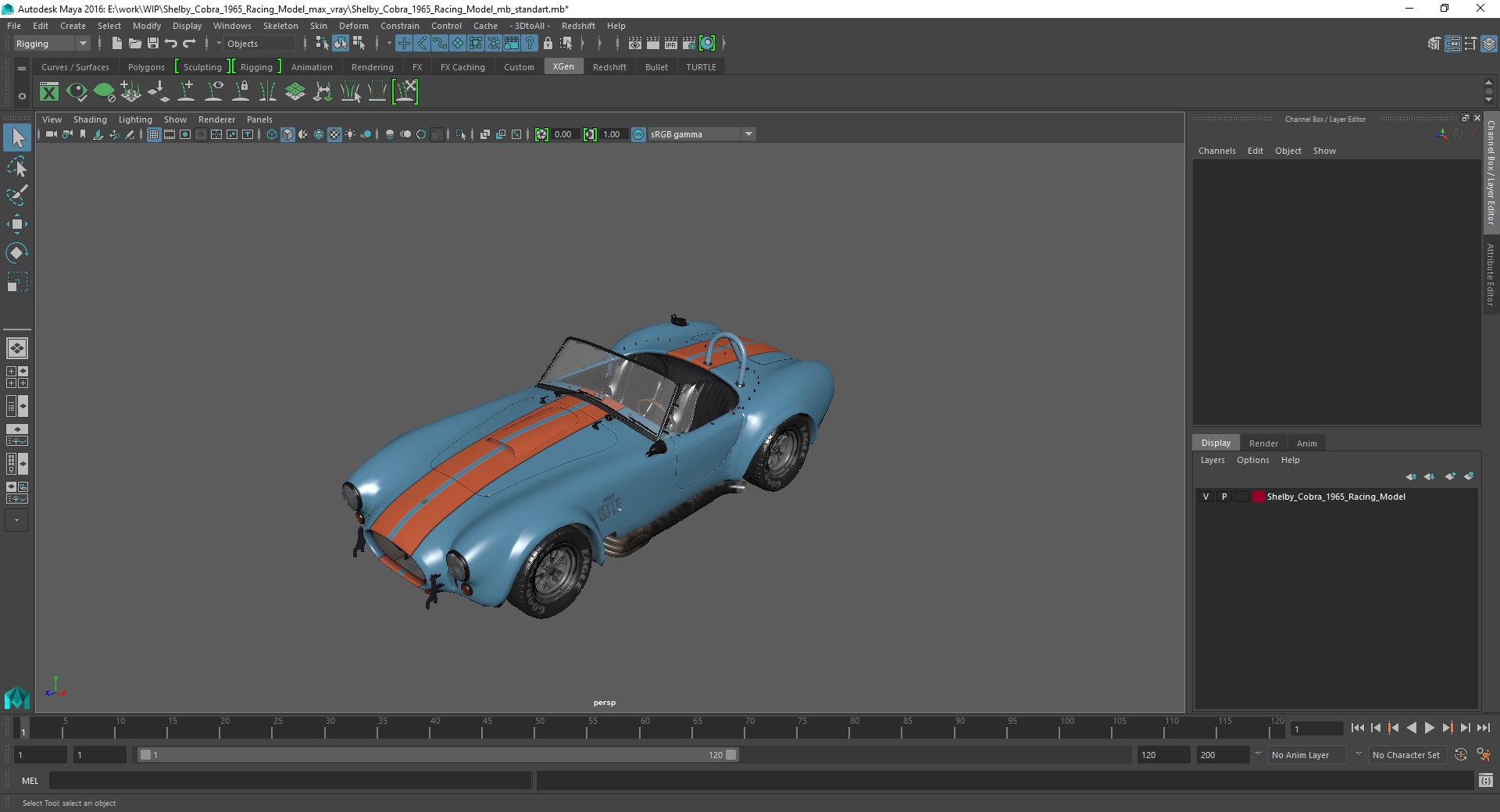 3D model Shelby Cobra 1965 Racing Model
