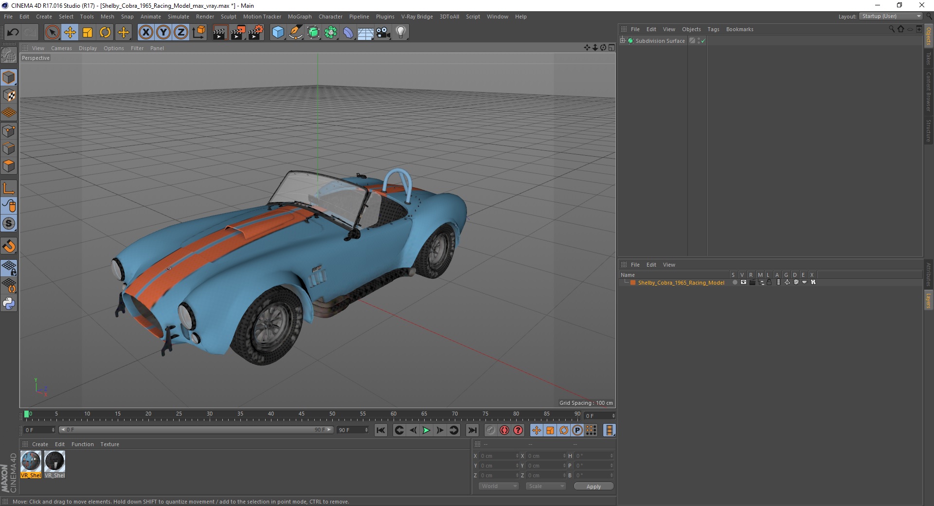 3D model Shelby Cobra 1965 Racing Model