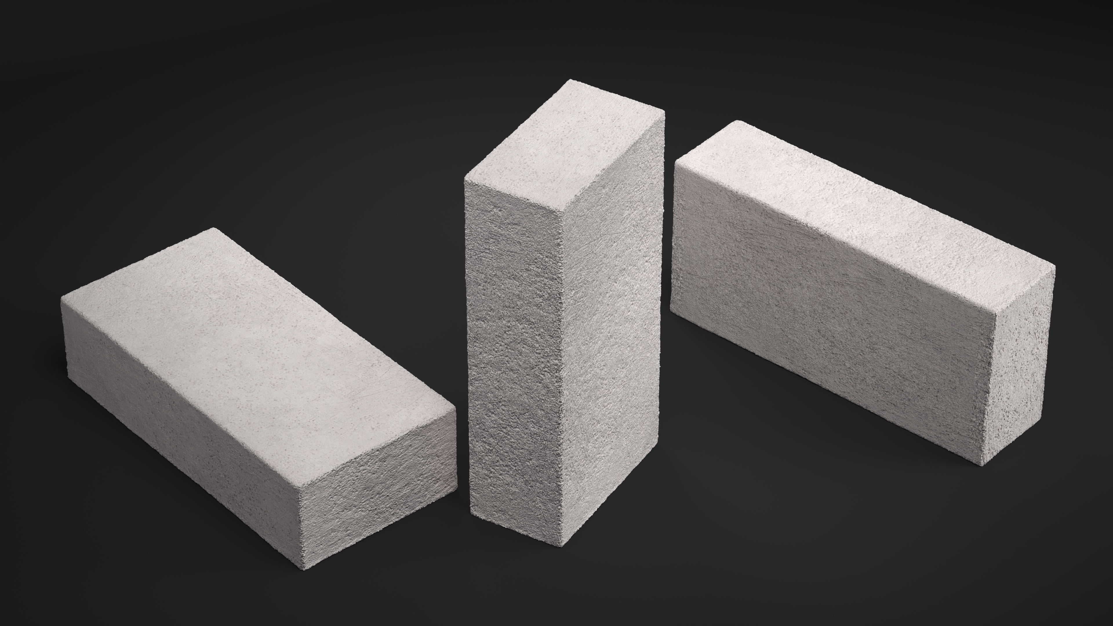 White Solid Sand Lime Brick 3D
