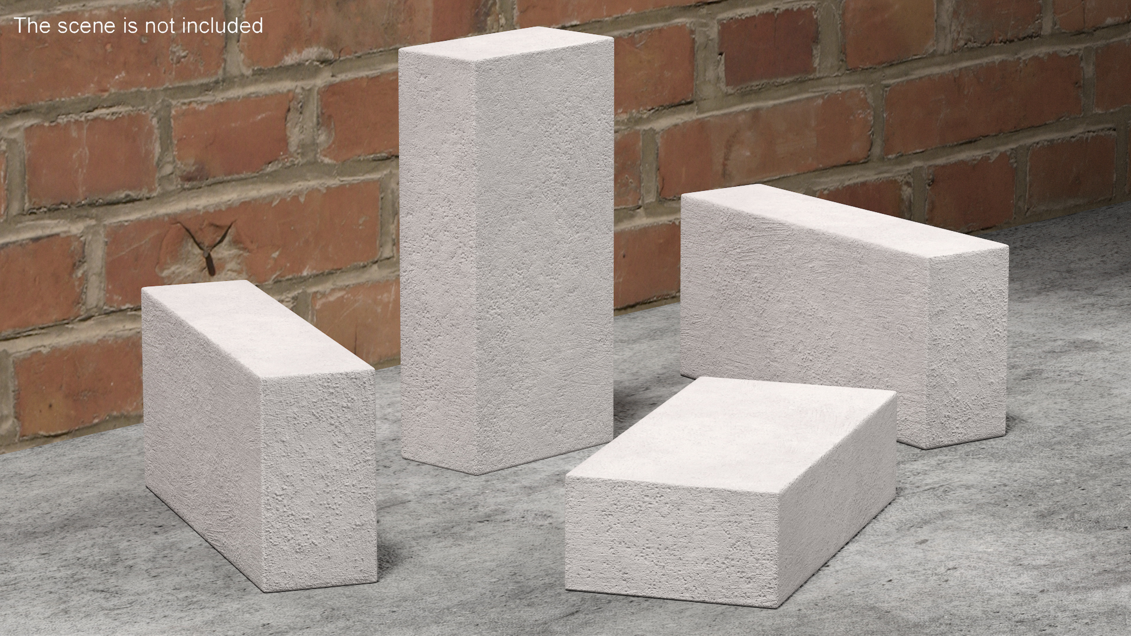 White Solid Sand Lime Brick 3D