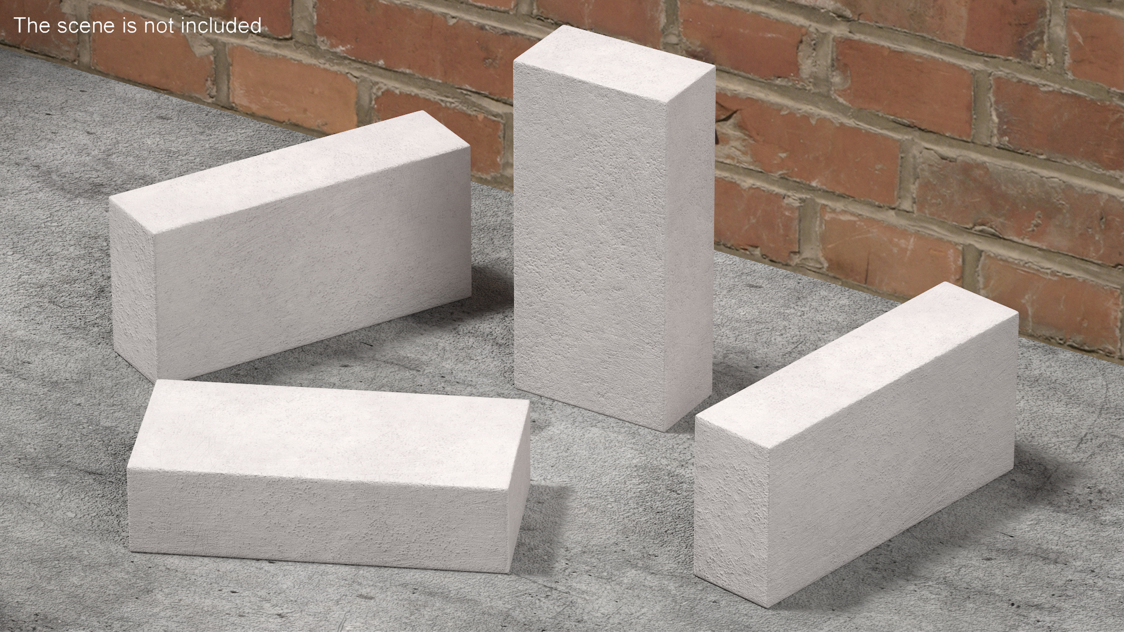 White Solid Sand Lime Brick 3D
