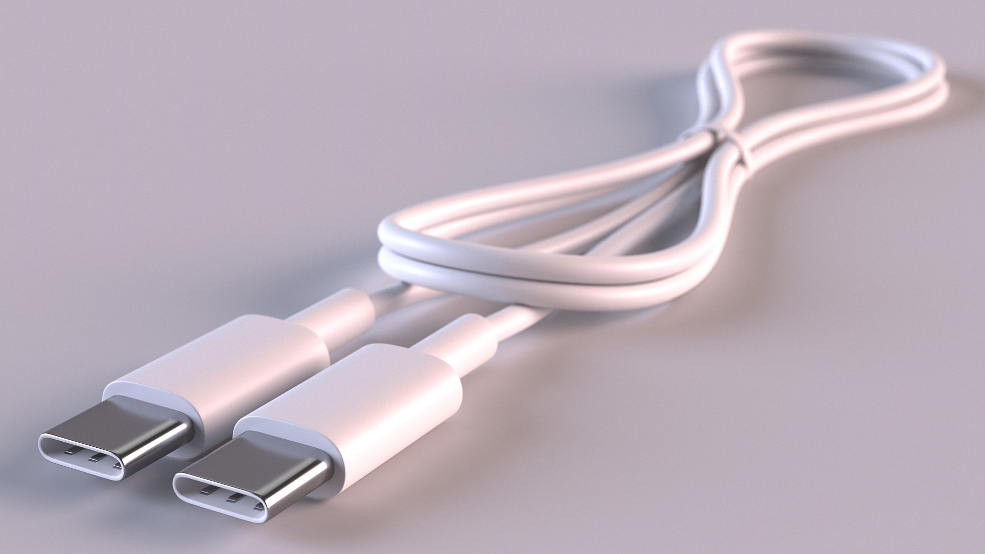 3D USB Type C to Type C Cable Folded model