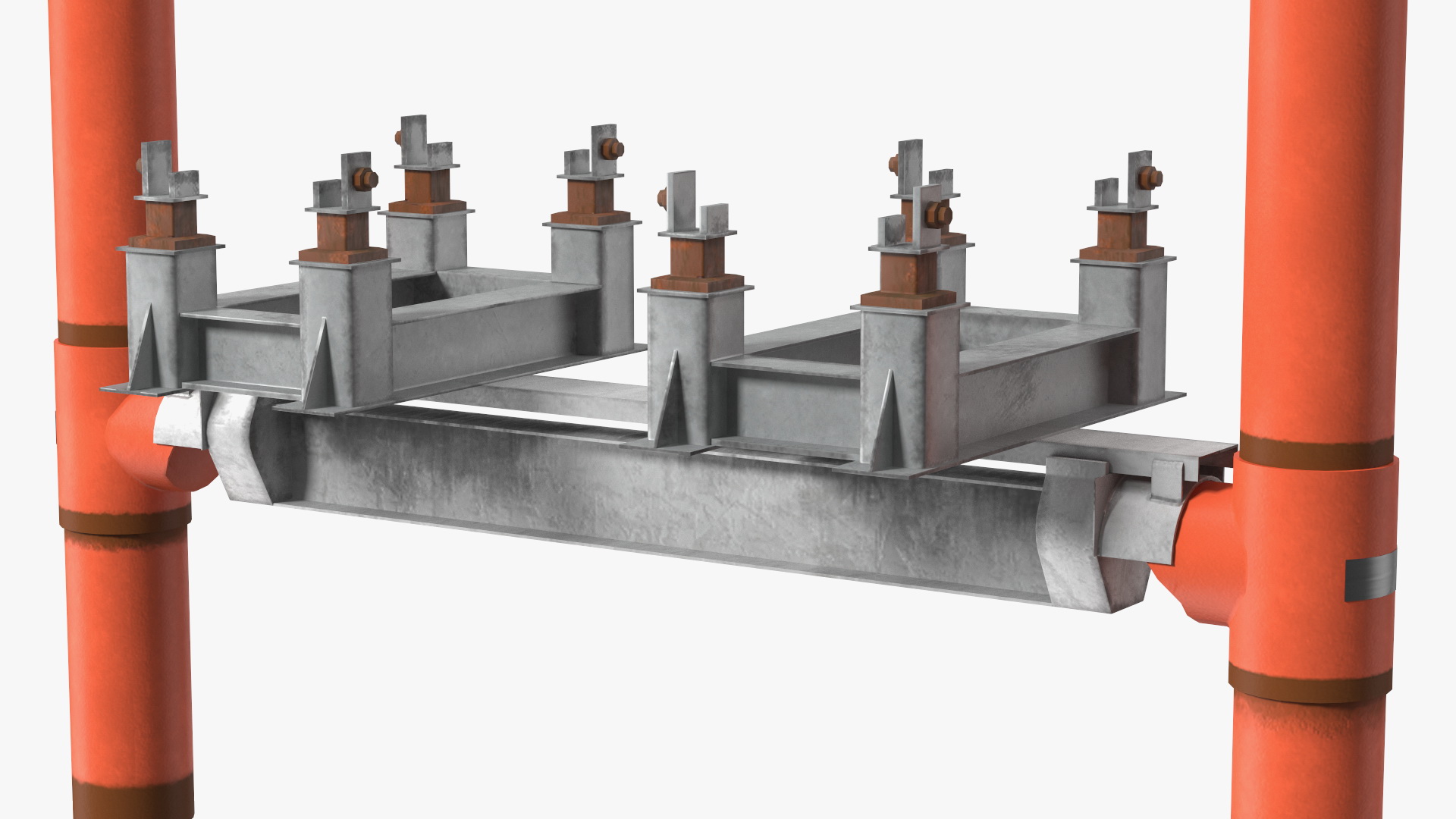 Gas Pipeline Double Support 3D