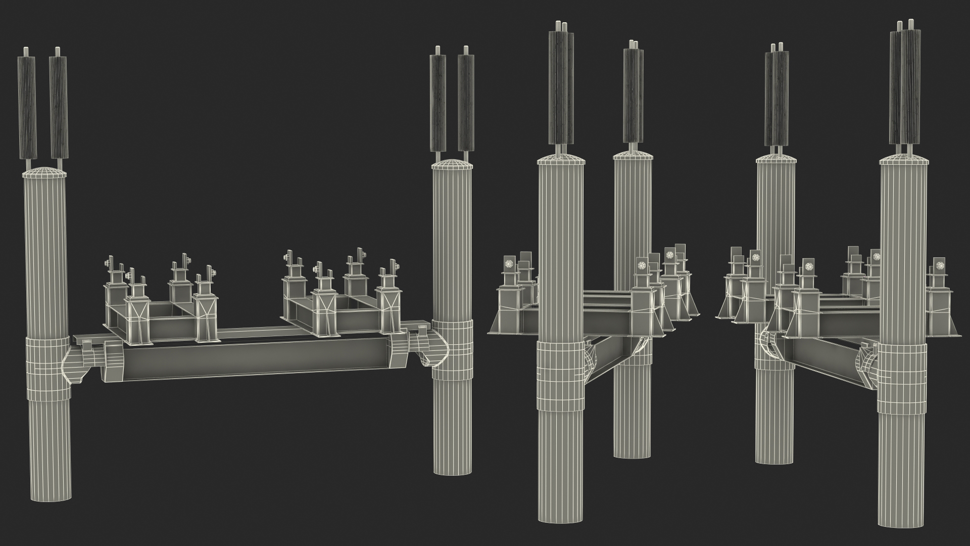 Gas Pipeline Double Support 3D