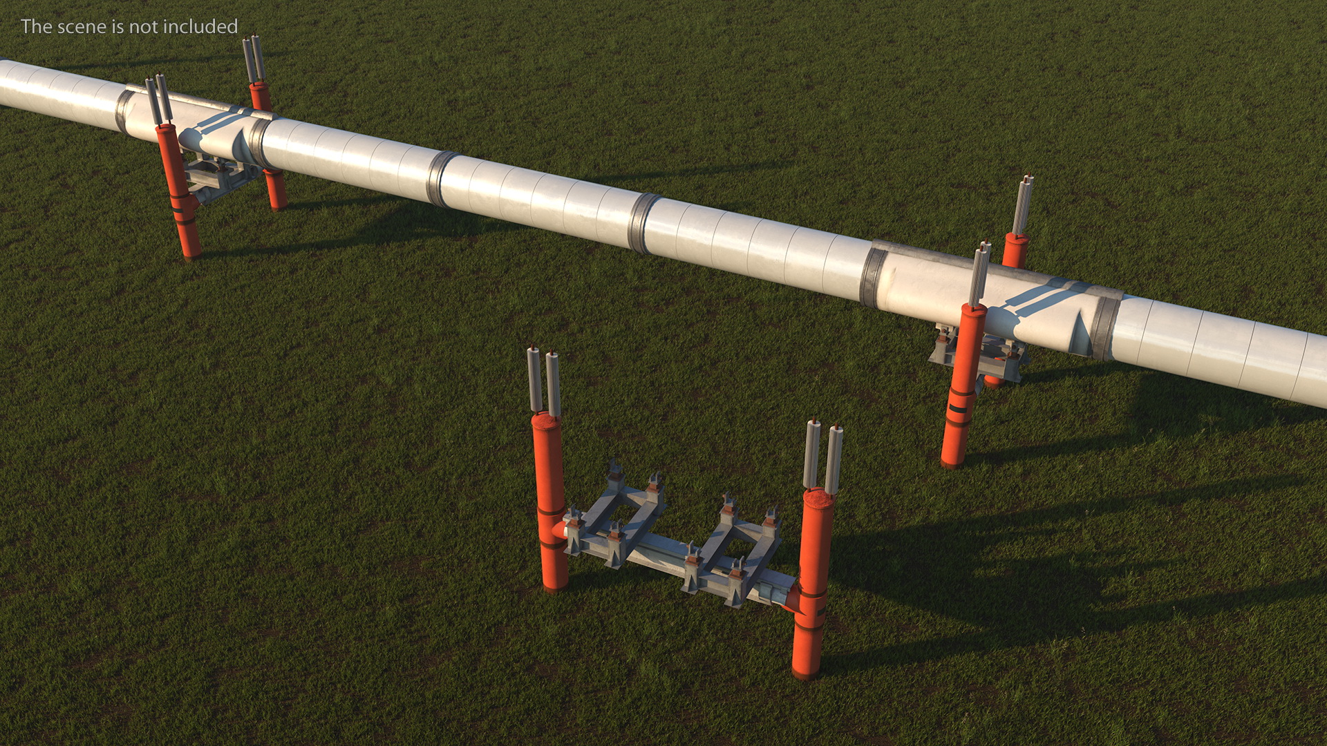 Gas Pipeline Double Support 3D