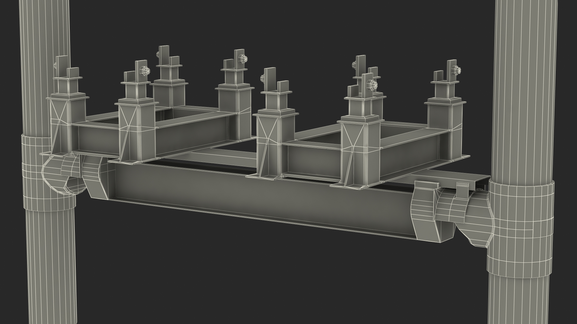 Gas Pipeline Double Support 3D