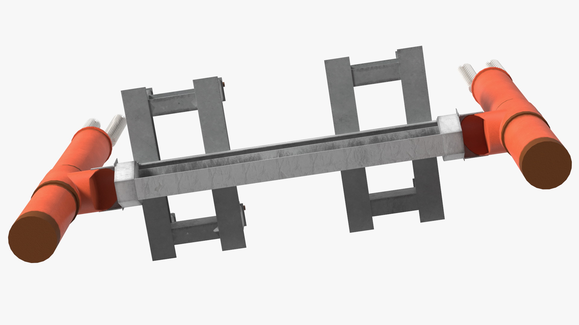 Gas Pipeline Double Support 3D