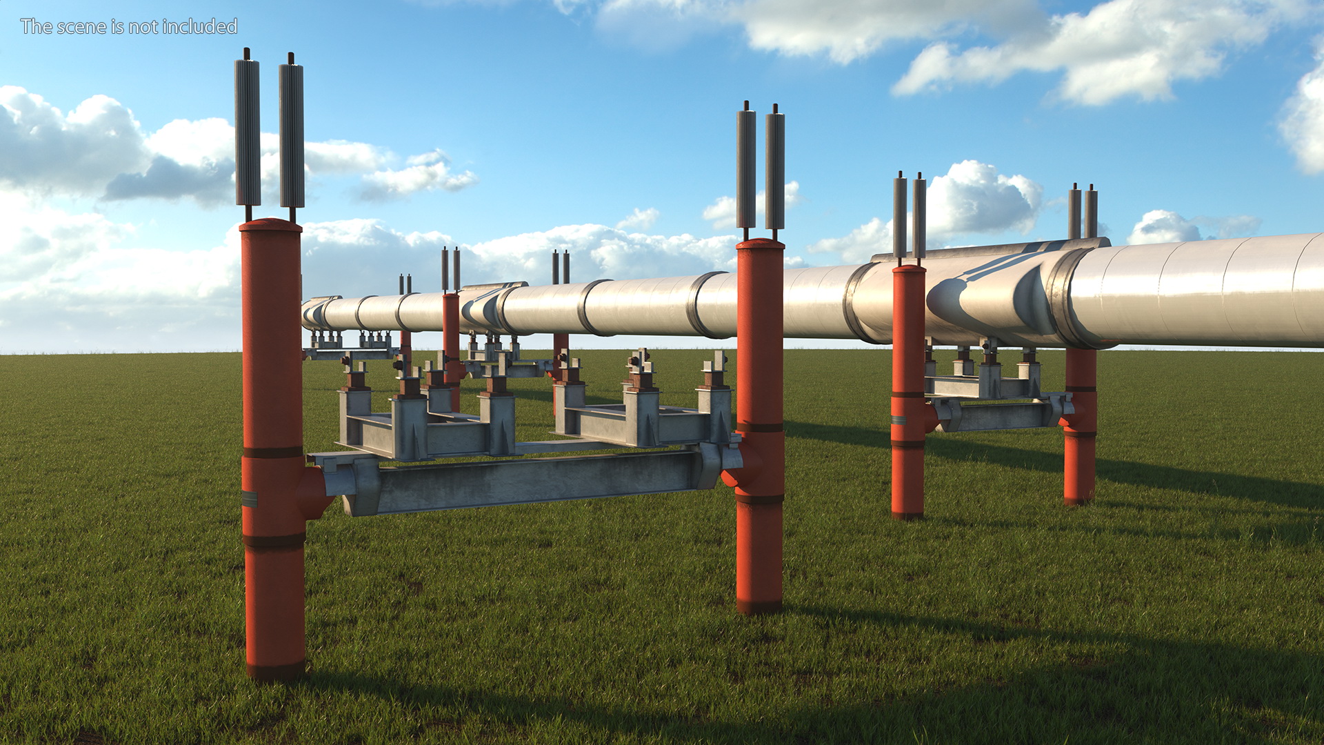 Gas Pipeline Double Support 3D