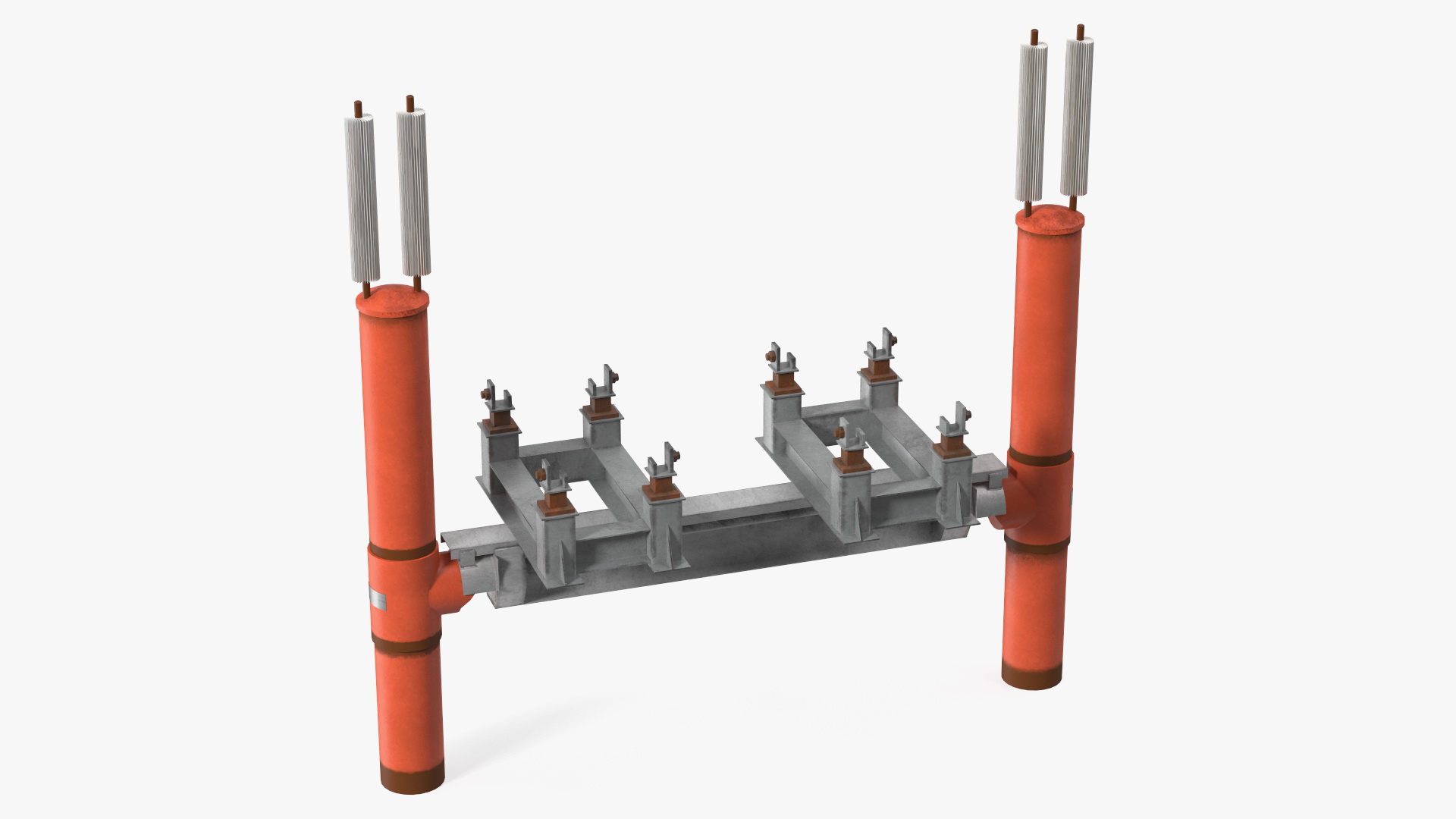 Gas Pipeline Double Support 3D