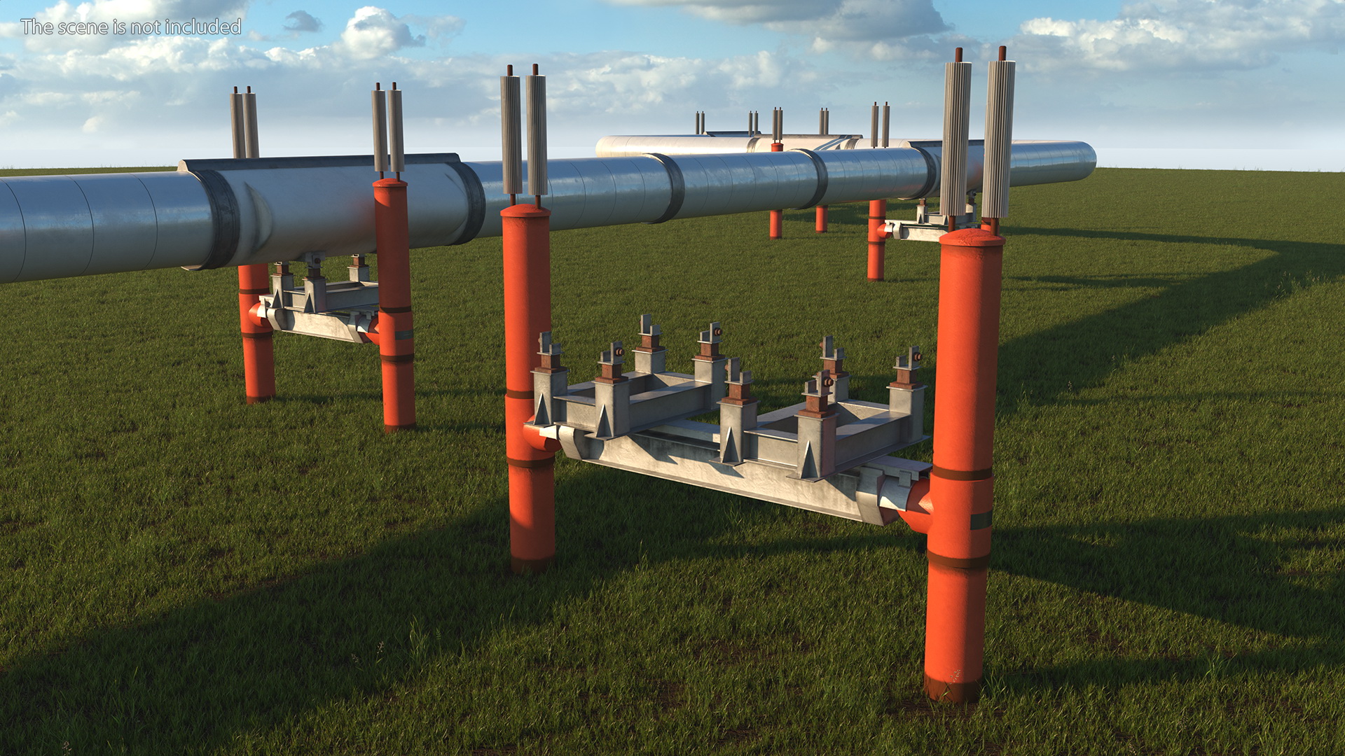 Gas Pipeline Double Support 3D