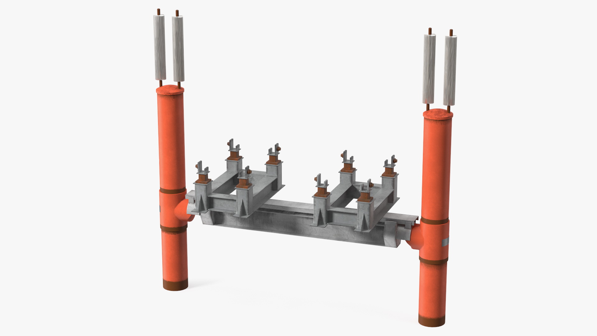 Gas Pipeline Double Support 3D