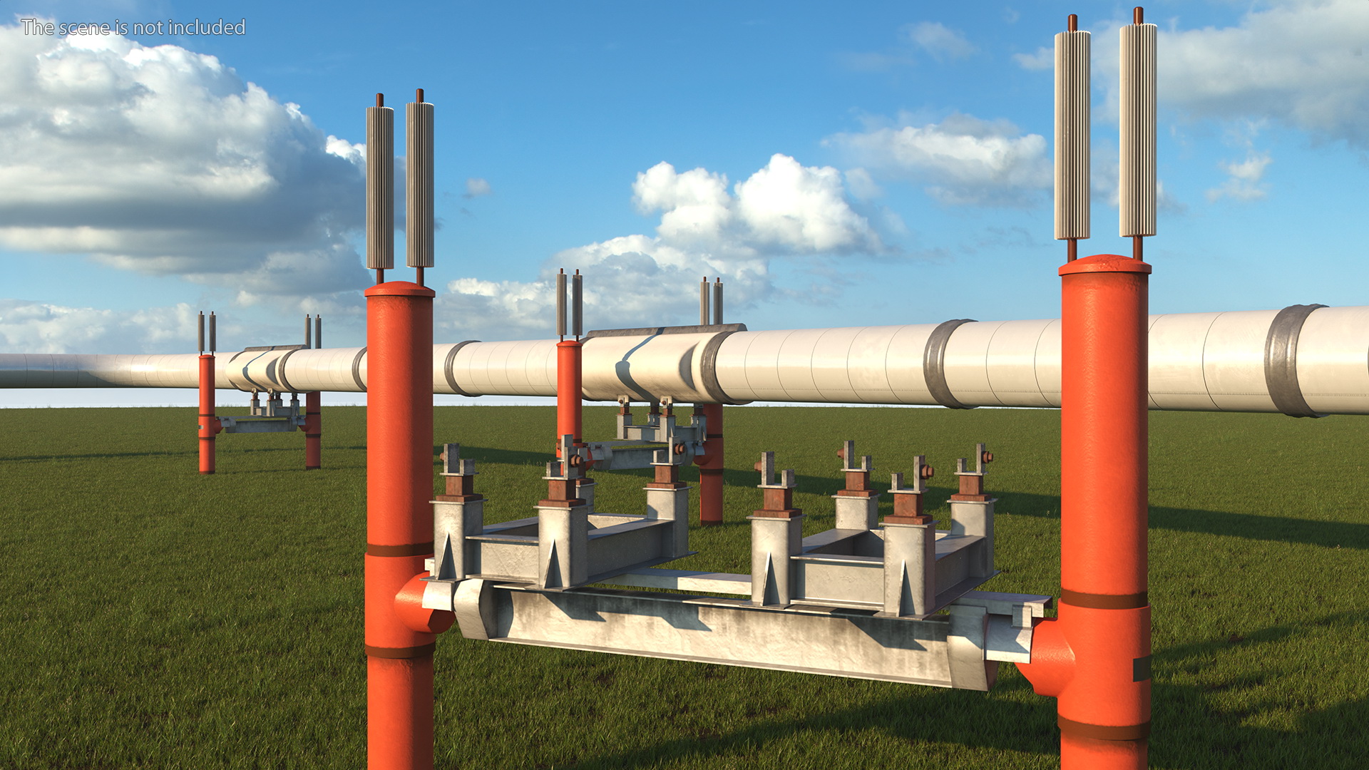 Gas Pipeline Double Support 3D