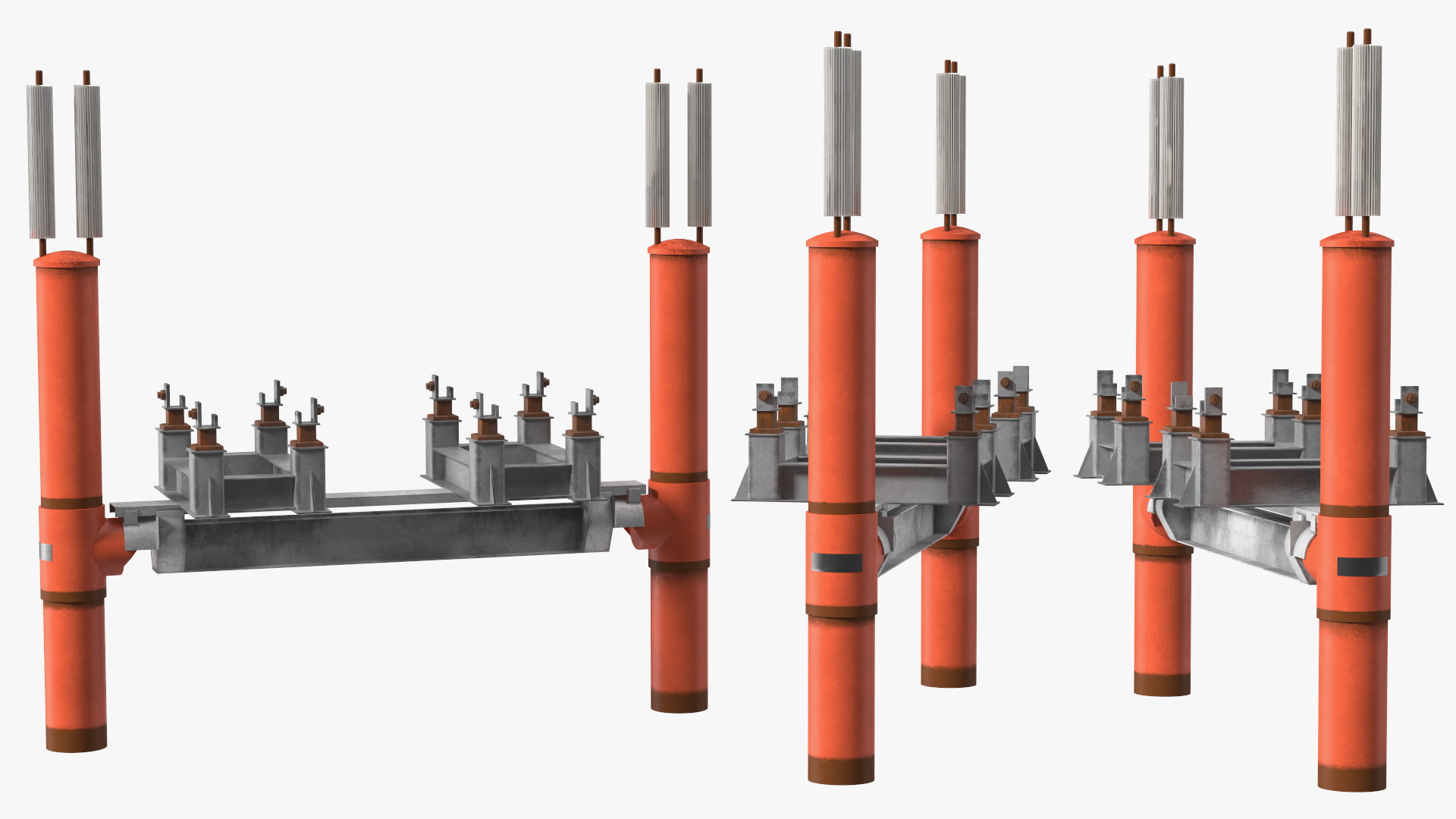 Gas Pipeline Double Support 3D