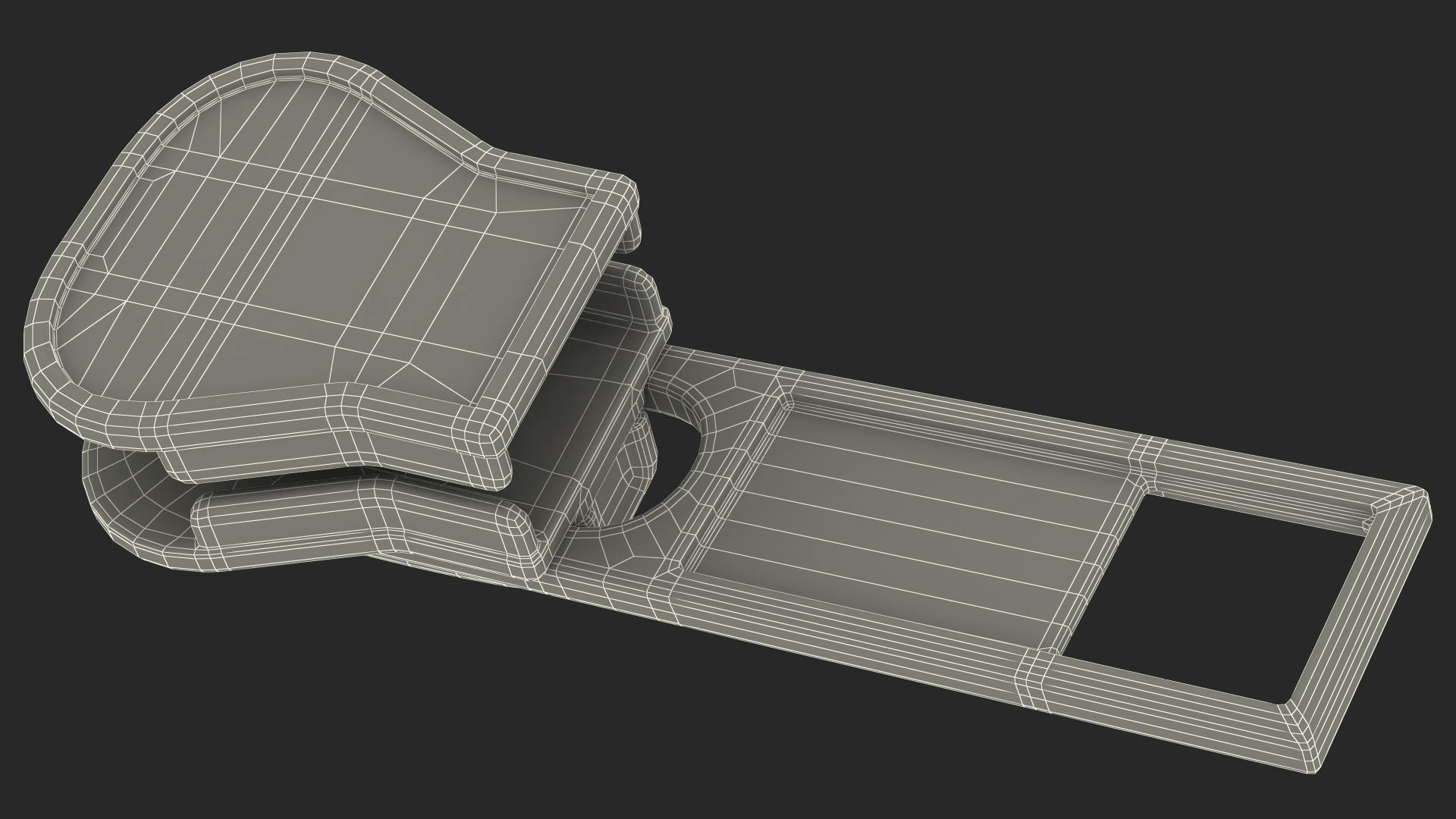 3D Gold Zipper Slider model