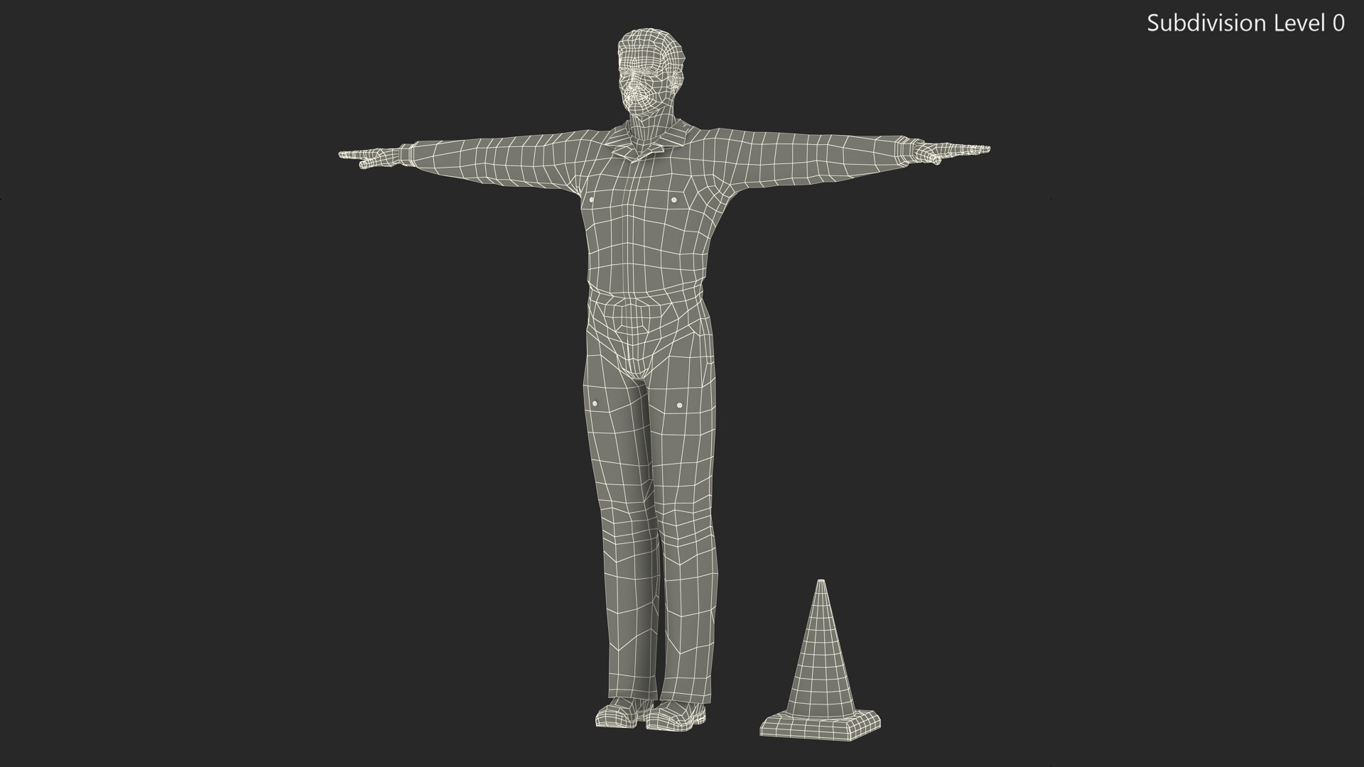 Dirty Road Worker T-Pose 3D model