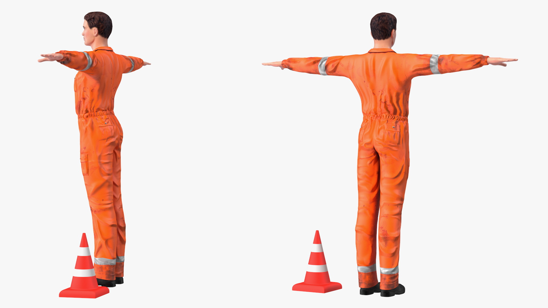 Dirty Road Worker T-Pose 3D model