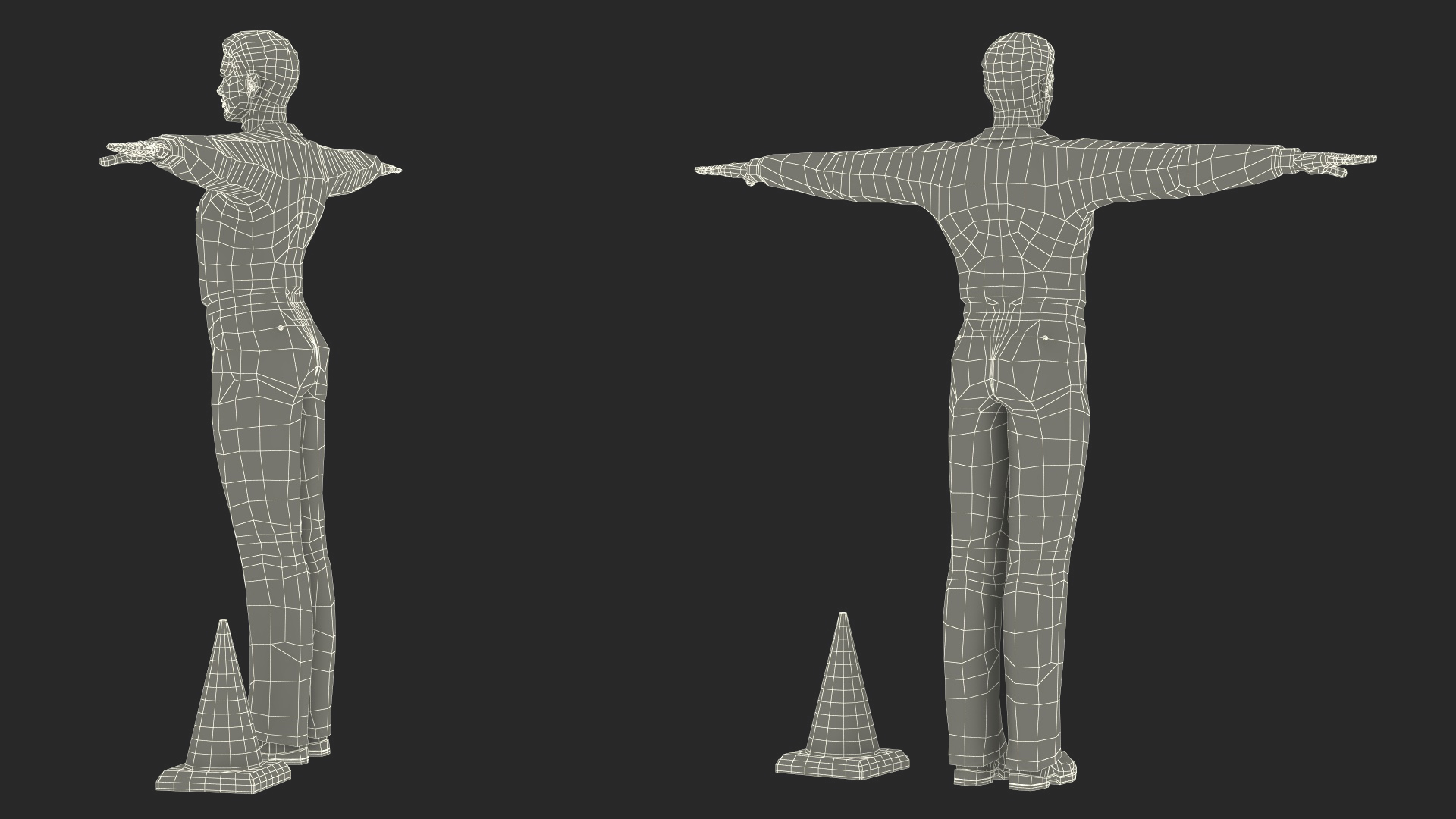 Dirty Road Worker T-Pose 3D model