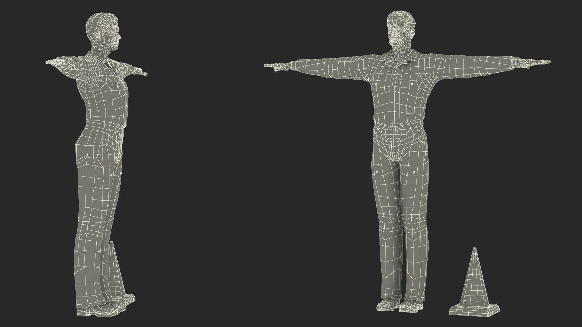 Dirty Road Worker T-Pose 3D model