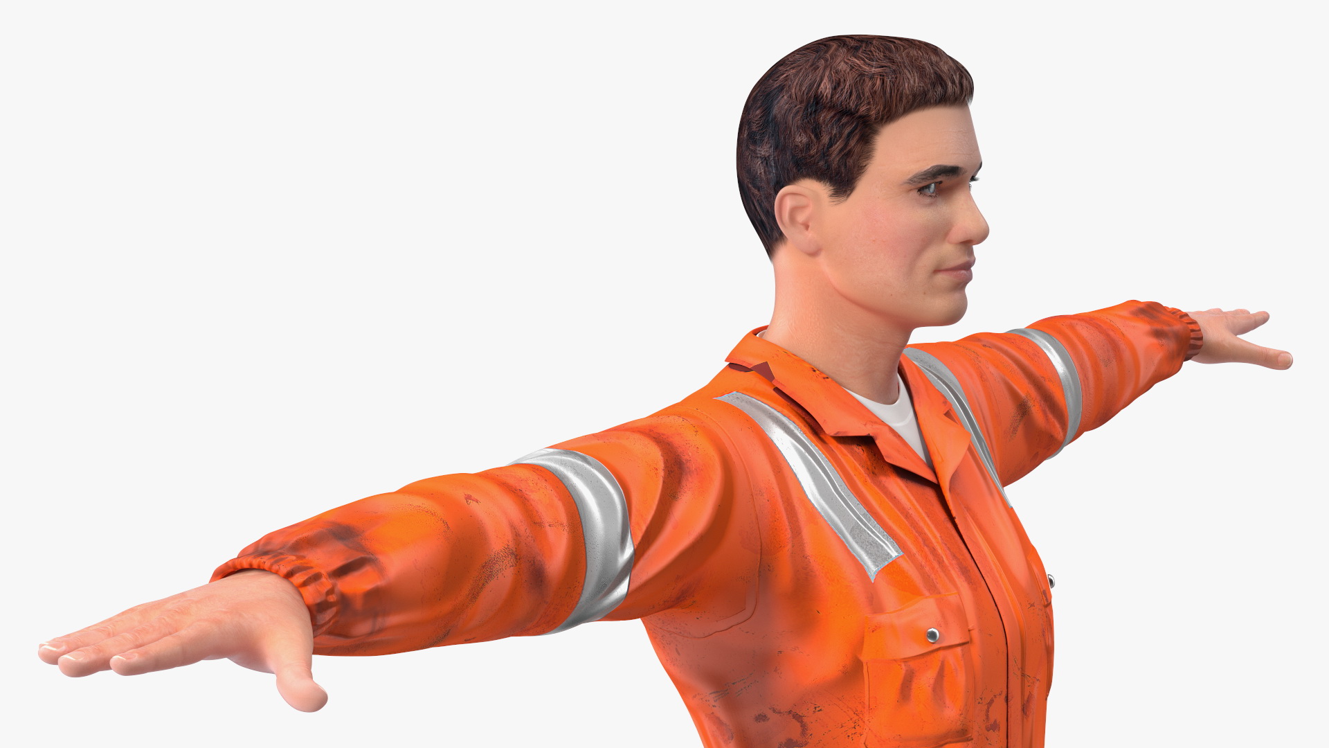 Dirty Road Worker T-Pose 3D model