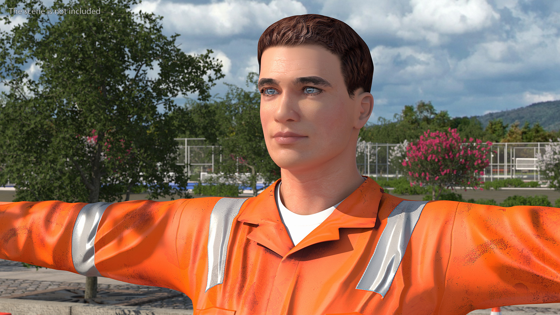 Dirty Road Worker T-Pose 3D model