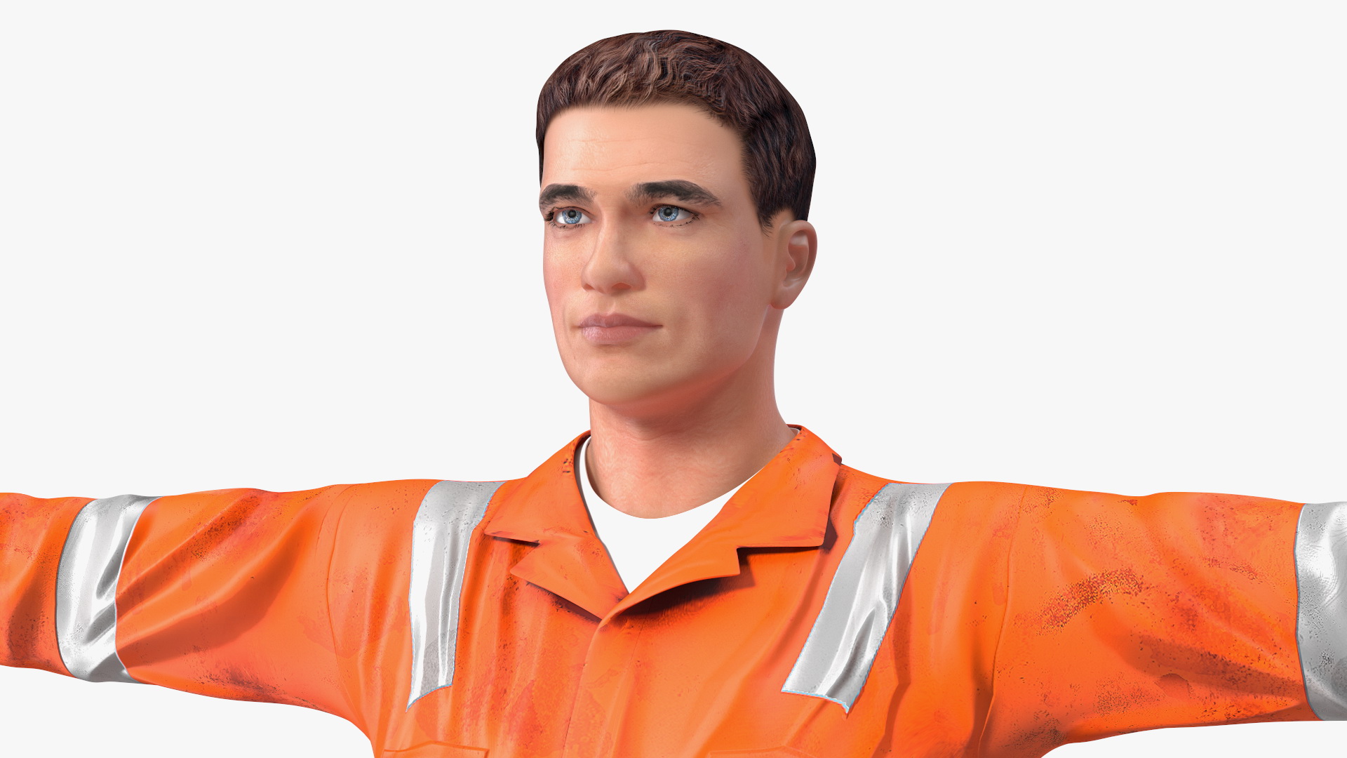 Dirty Road Worker T-Pose 3D model